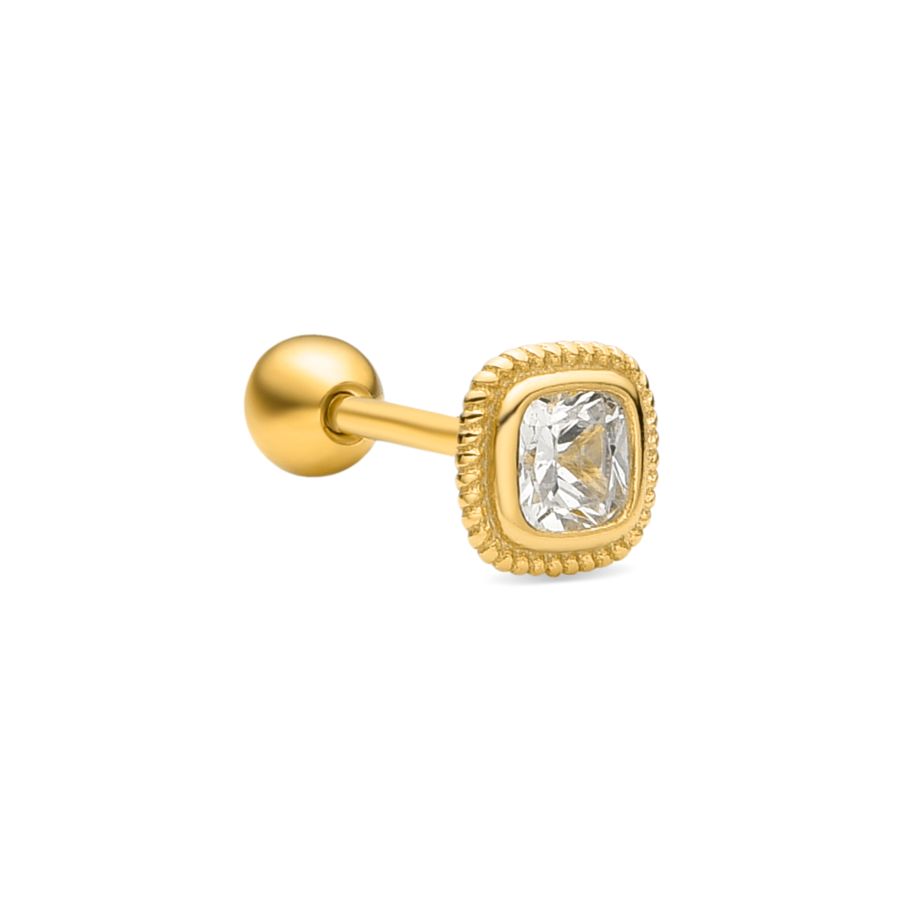 Piercing en argent sterling 925 et zircon brillant finition or 18k - Keya
