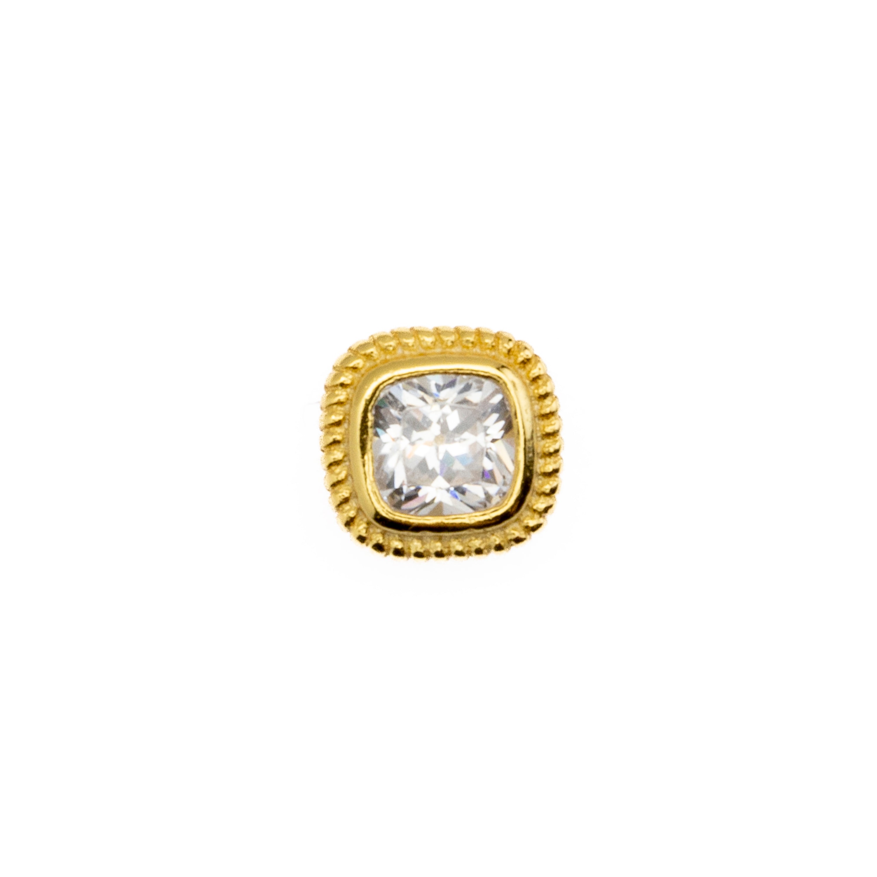 Piercing en argent sterling 925 et zircon brillant finition or 18k - Keya