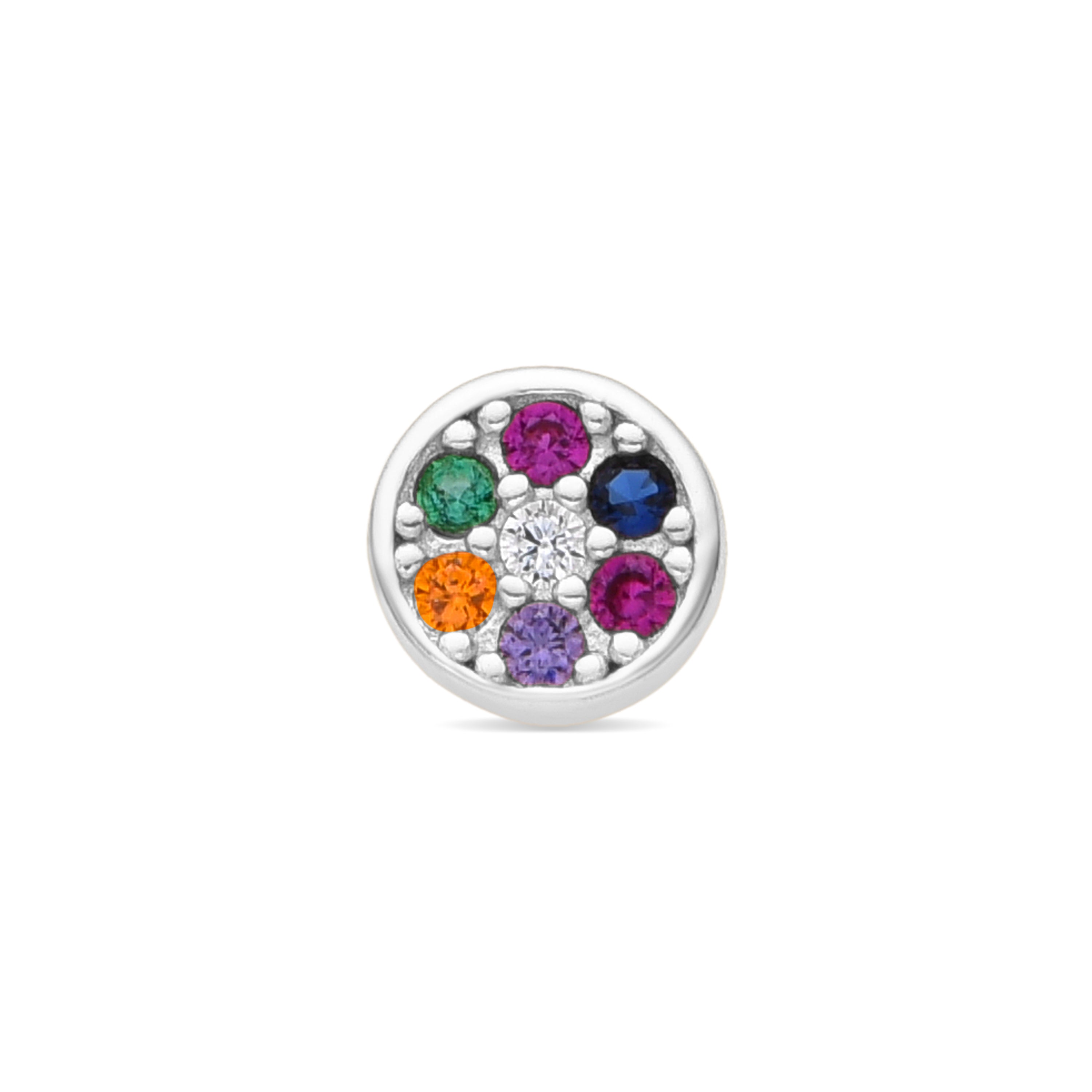 Piercing de Plata de Ley 925 y Circonita Multicolor acabado rodio - Nero