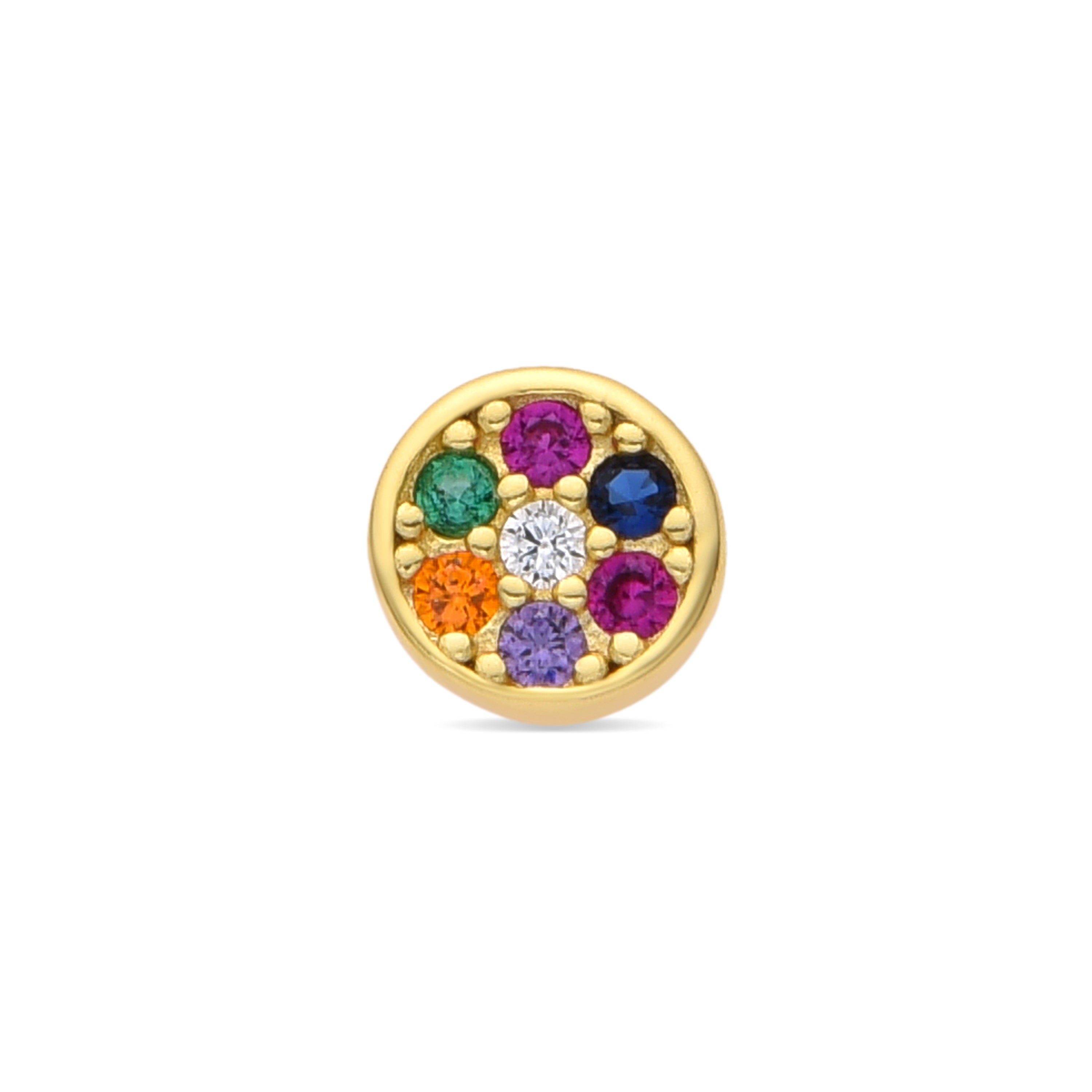 Piercing de Plata de Ley 925 y Circonita Multicolor acabado oro amarillo de 18k - Nero