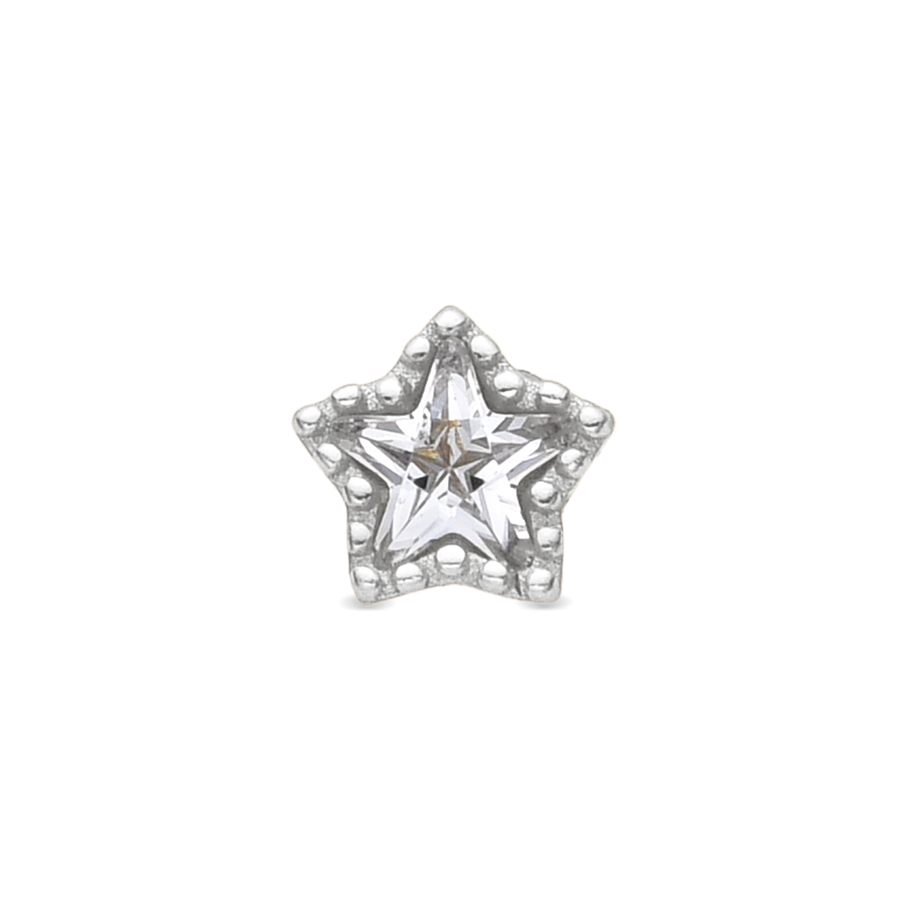 Piercing en argent sterling 925 et zircon brillant finition rhodiée - Defad