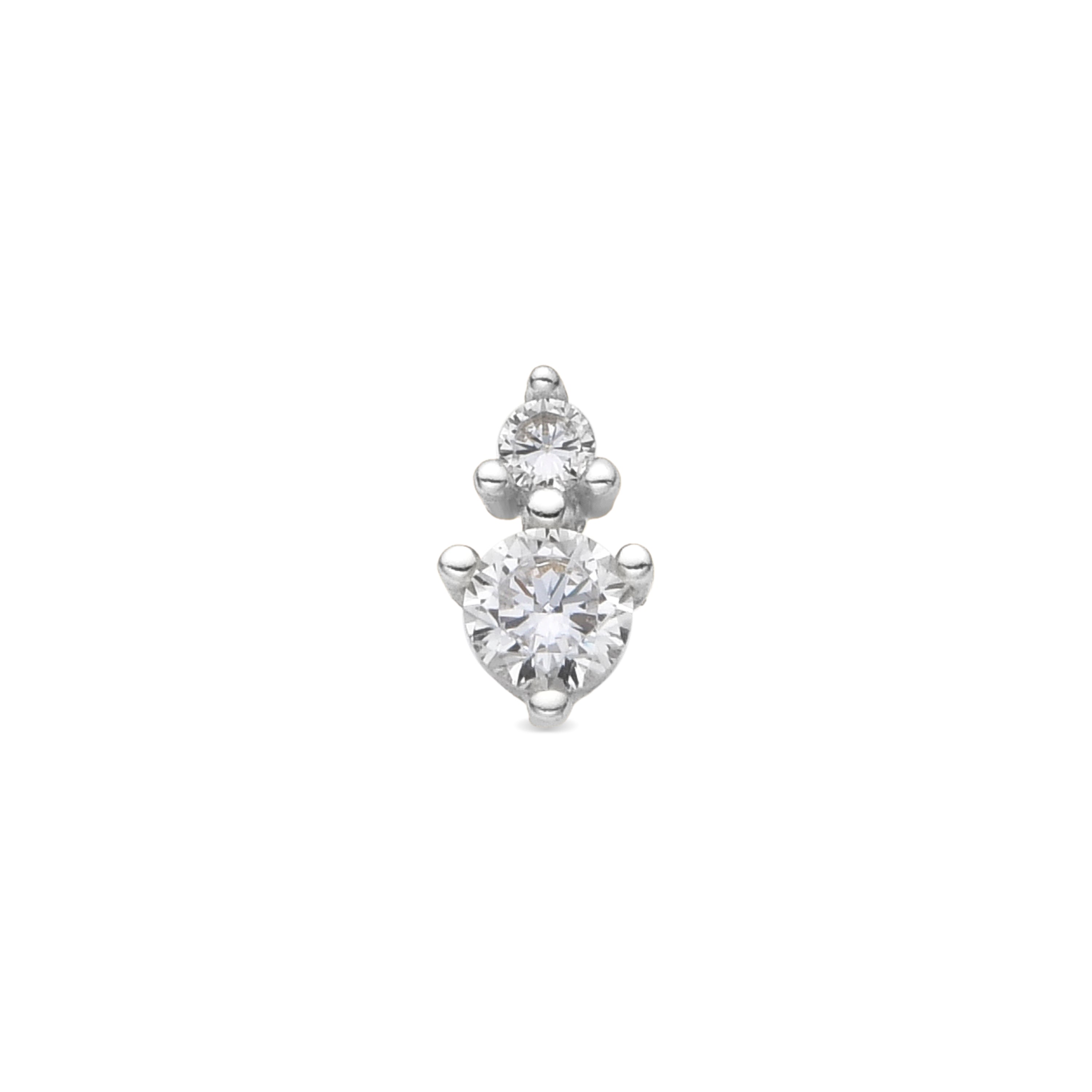 Piercing en argent sterling 925 et zircon brillant finition rhodiée - Odwa