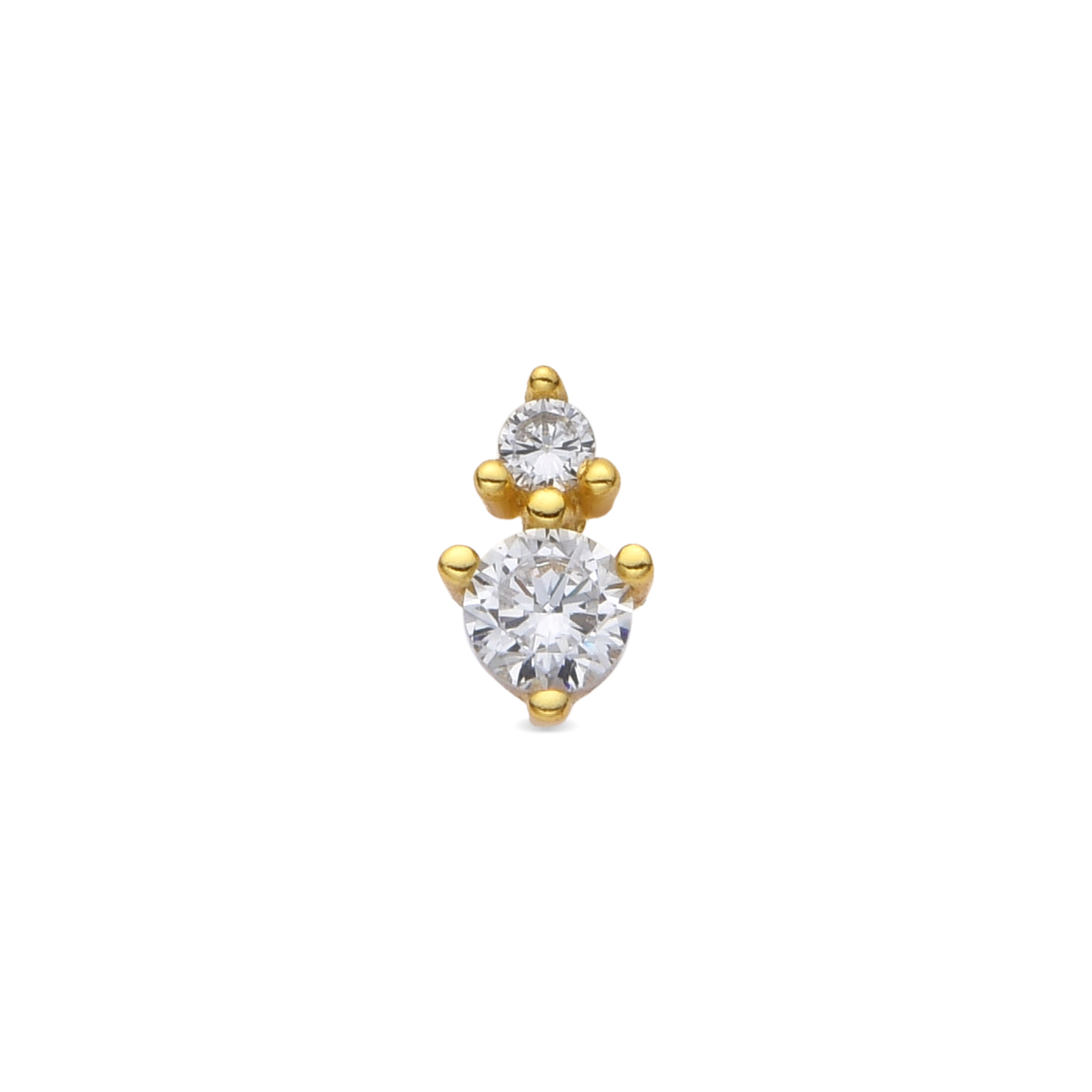 925 Sterling Silver Piercing and Brilliant Zirconia finished in 18k yellow gold - Odwa