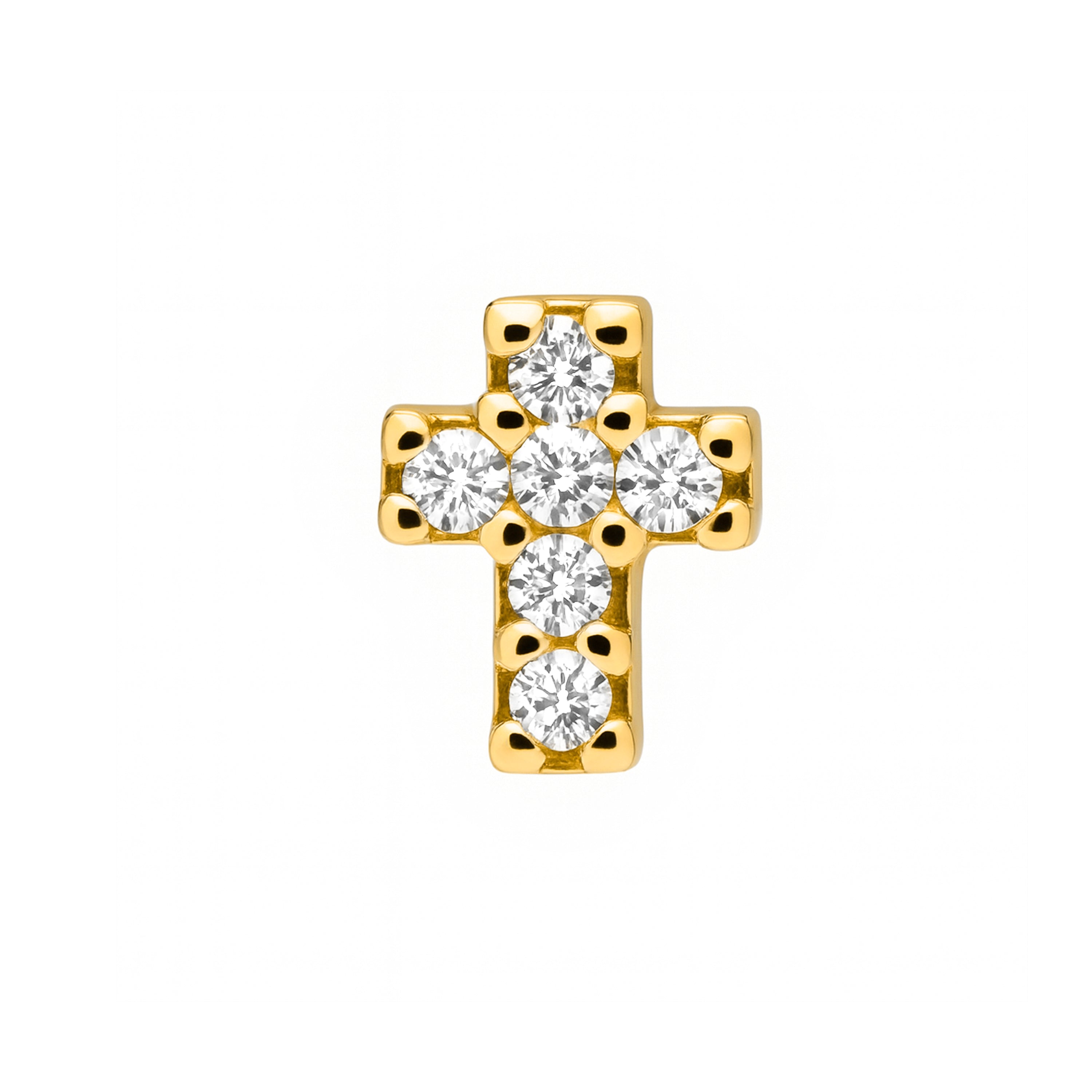 Piercing in argento 925 e zircone brillante con finitura in oro giallo 18k - Inloc