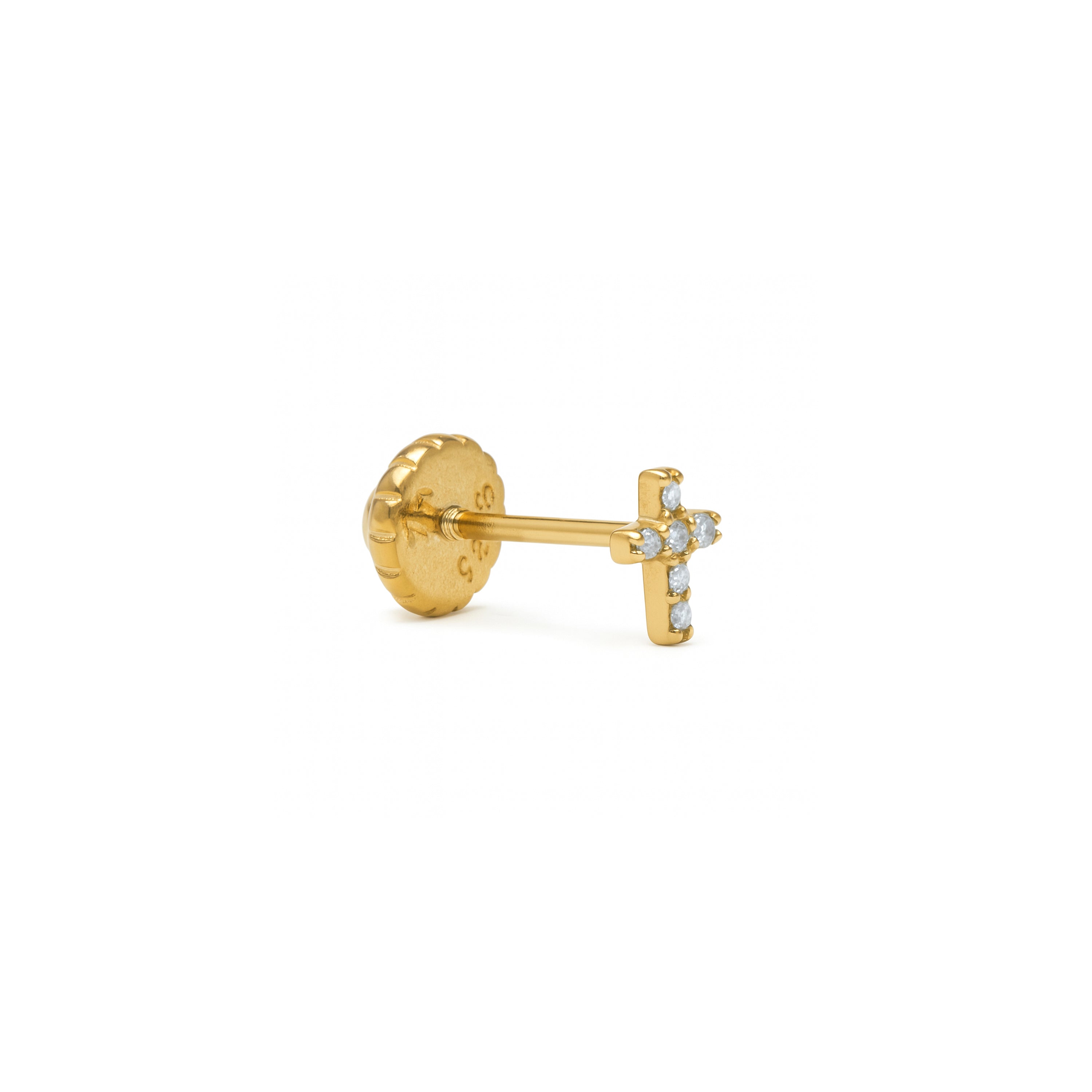 Piercing in argento 925 e zircone brillante con finitura in oro giallo 18k - Inloc