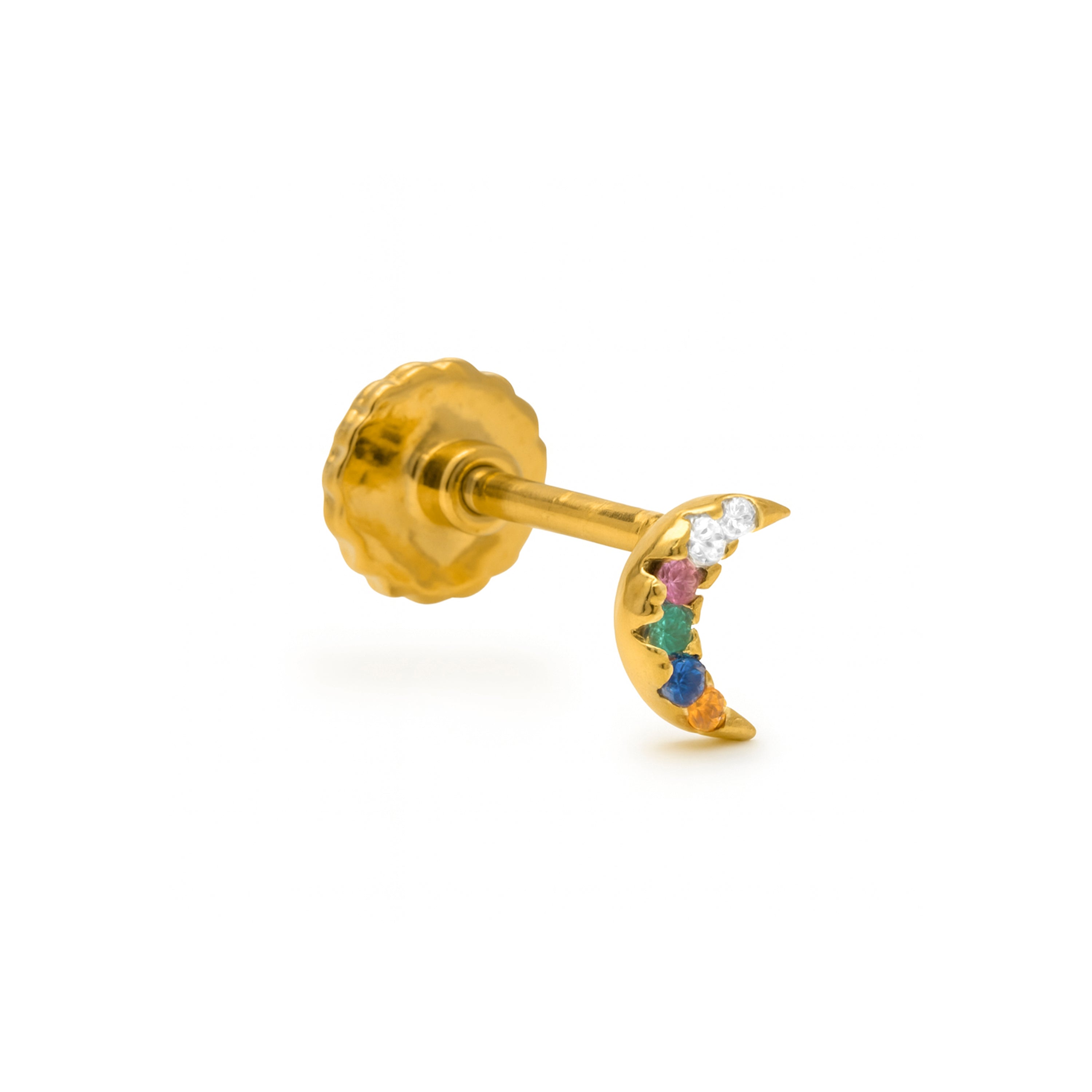 Piercing aus 925 Sterlingsilber und mehrfarbigem Zirkonia mit 18k Gelbgold-Finish - Ziti