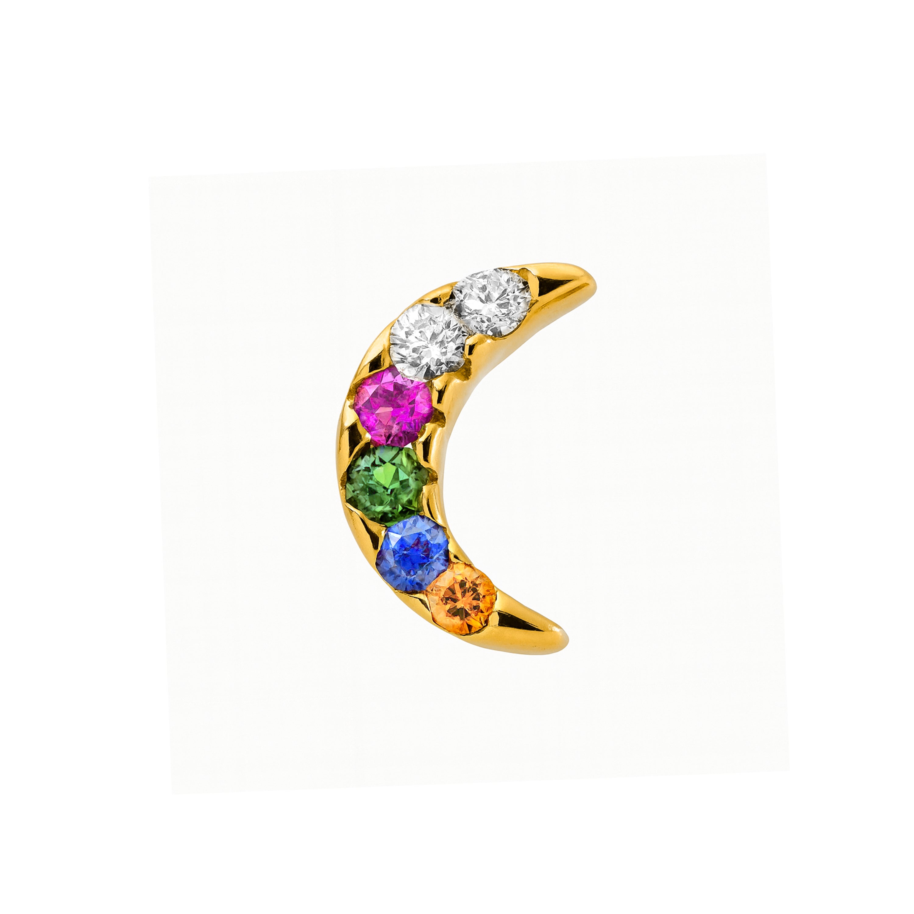 Piercing aus 925 Sterlingsilber und mehrfarbigem Zirkonia mit 18k Gelbgold-Finish - Ziti