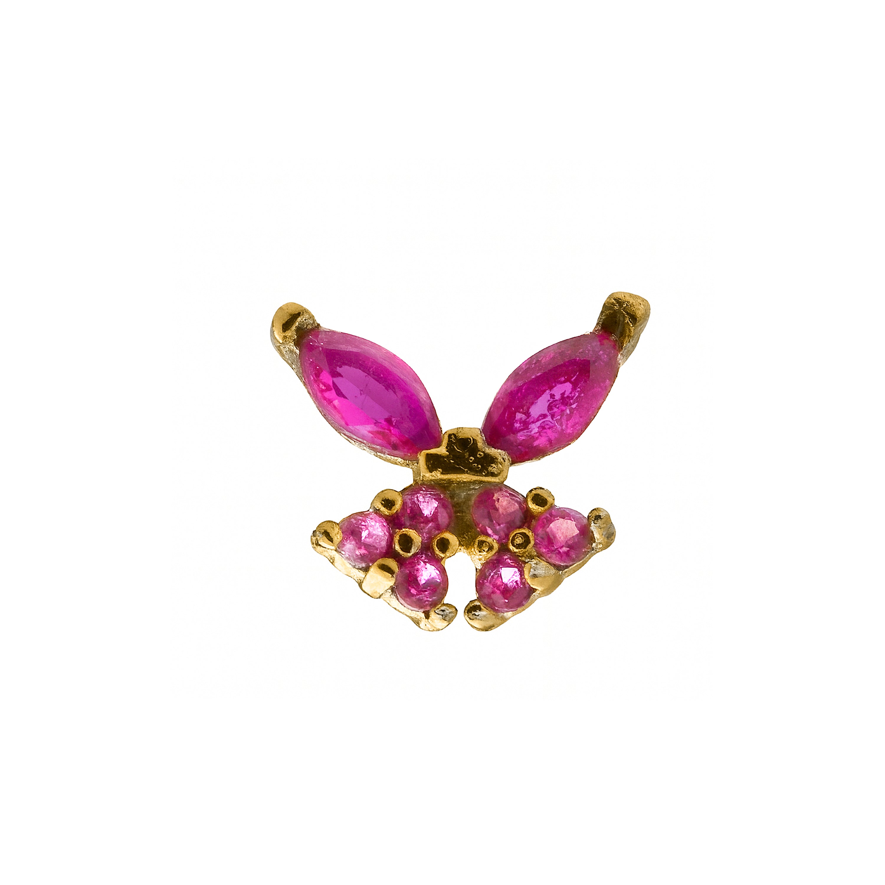 Piercing aus 925 Sterlingsilber und Rubin-Zirkonia mit 18k Gelbgold-Finish - Helni