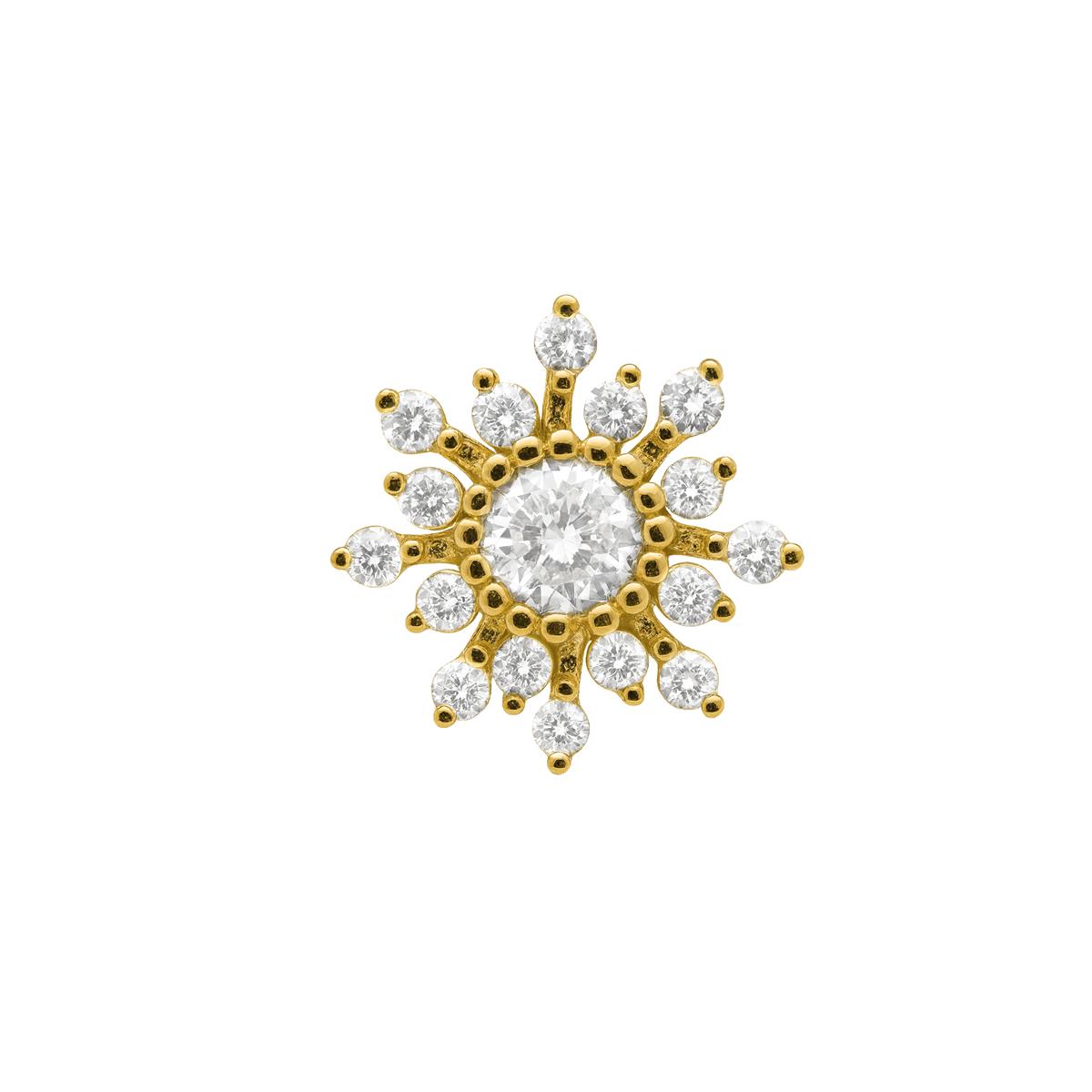 Piercing de Plata de Ley 925 y Circonita Brillante acabado en oro amarillo 18k - Ulsah