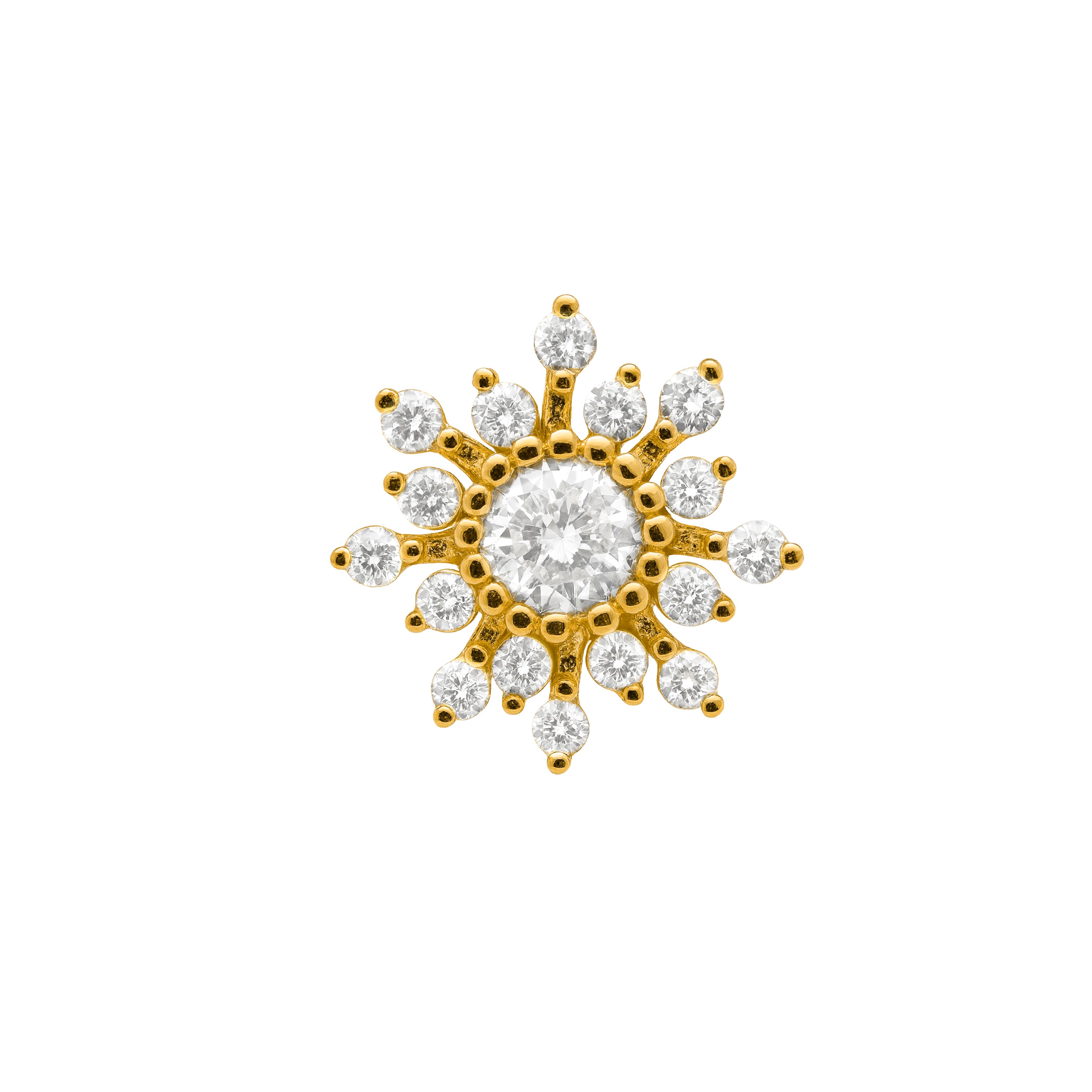 Piercing aus 925 Sterlingsilber und funkelndem Zirkonia mit 18k Gelbgold-Finish - Ulsah
