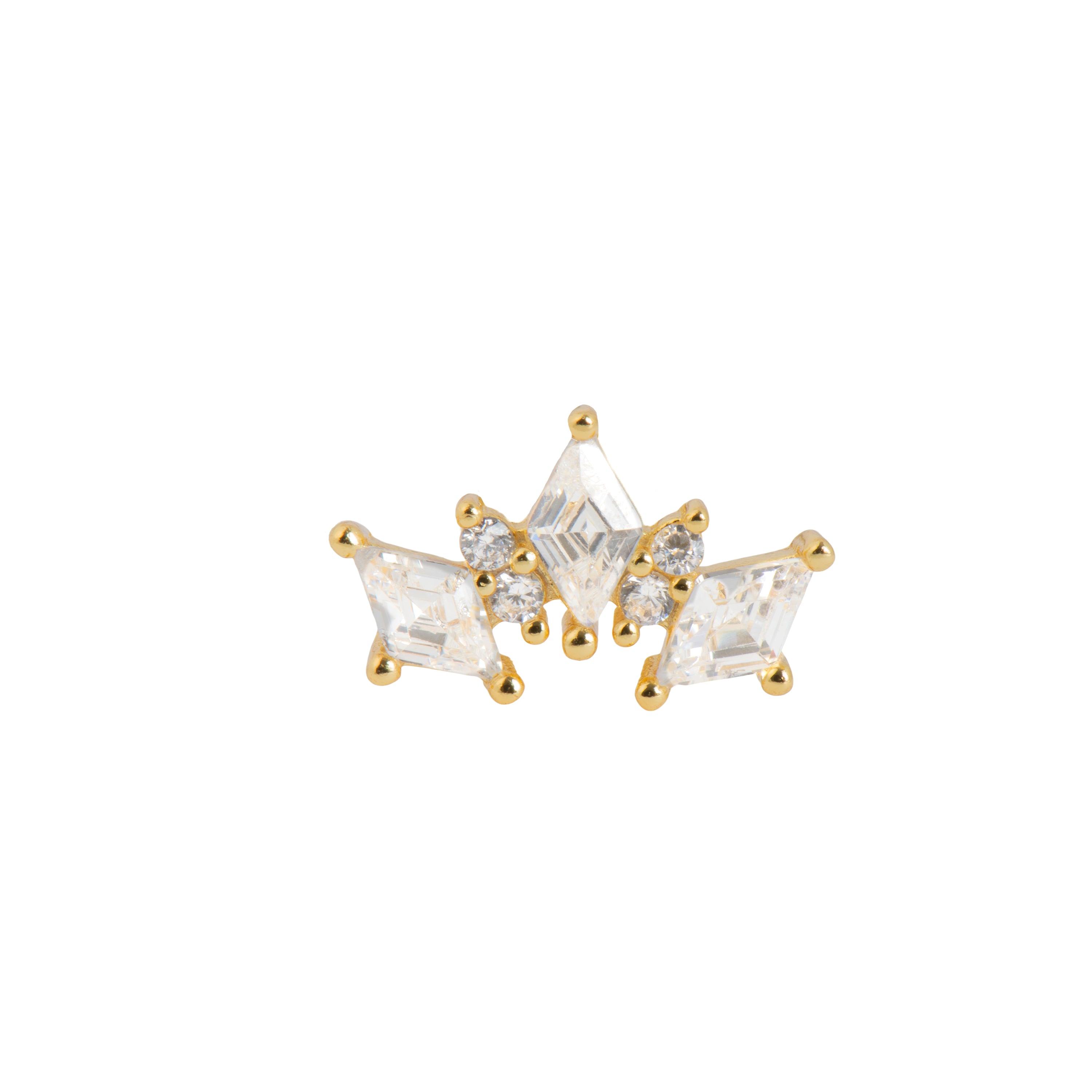 Piercing em Prata de Lei 925 e Zircónia Brilhante com acabamento em ouro amarelo 18k - Soura