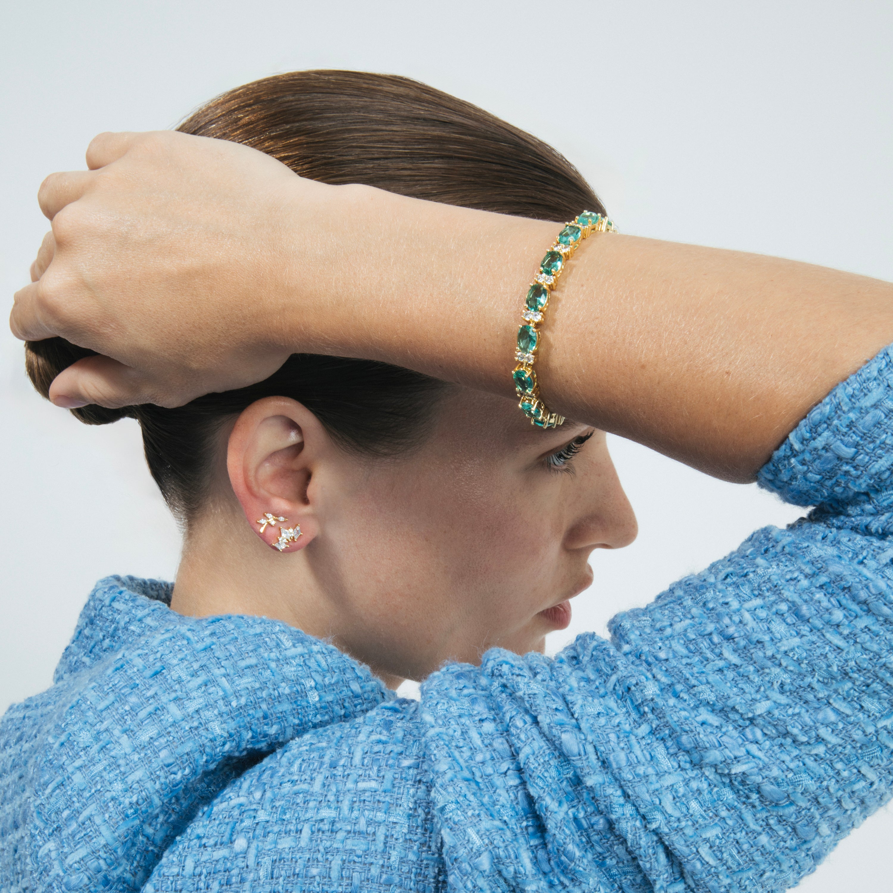 Piercing em Prata de Lei 925 e Zircónia Brilhante com acabamento em ouro amarelo 18k - Soura