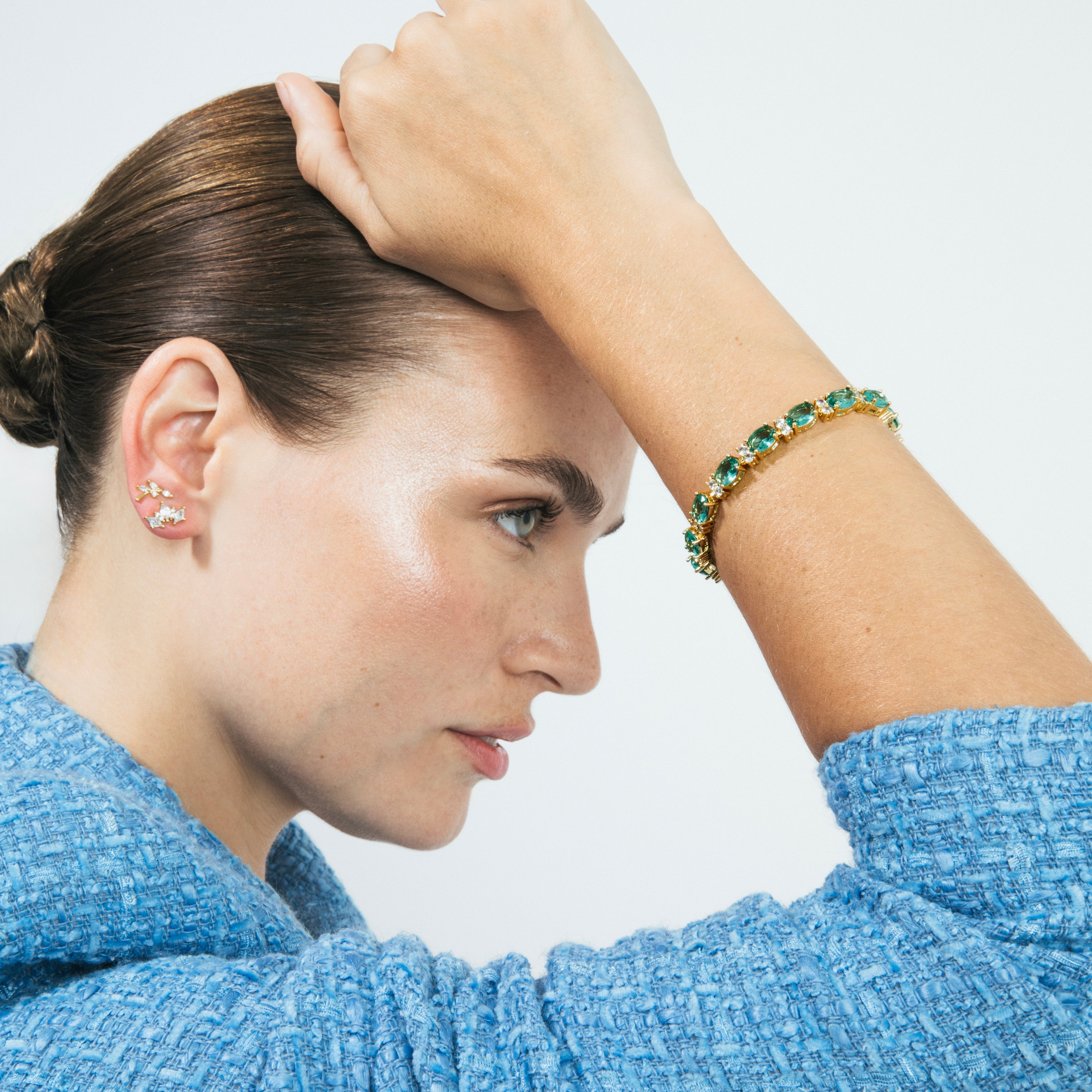 Piercing de Plata de Ley 925 y Circonita Brillante acabado en oro amarillo 18k - Soura