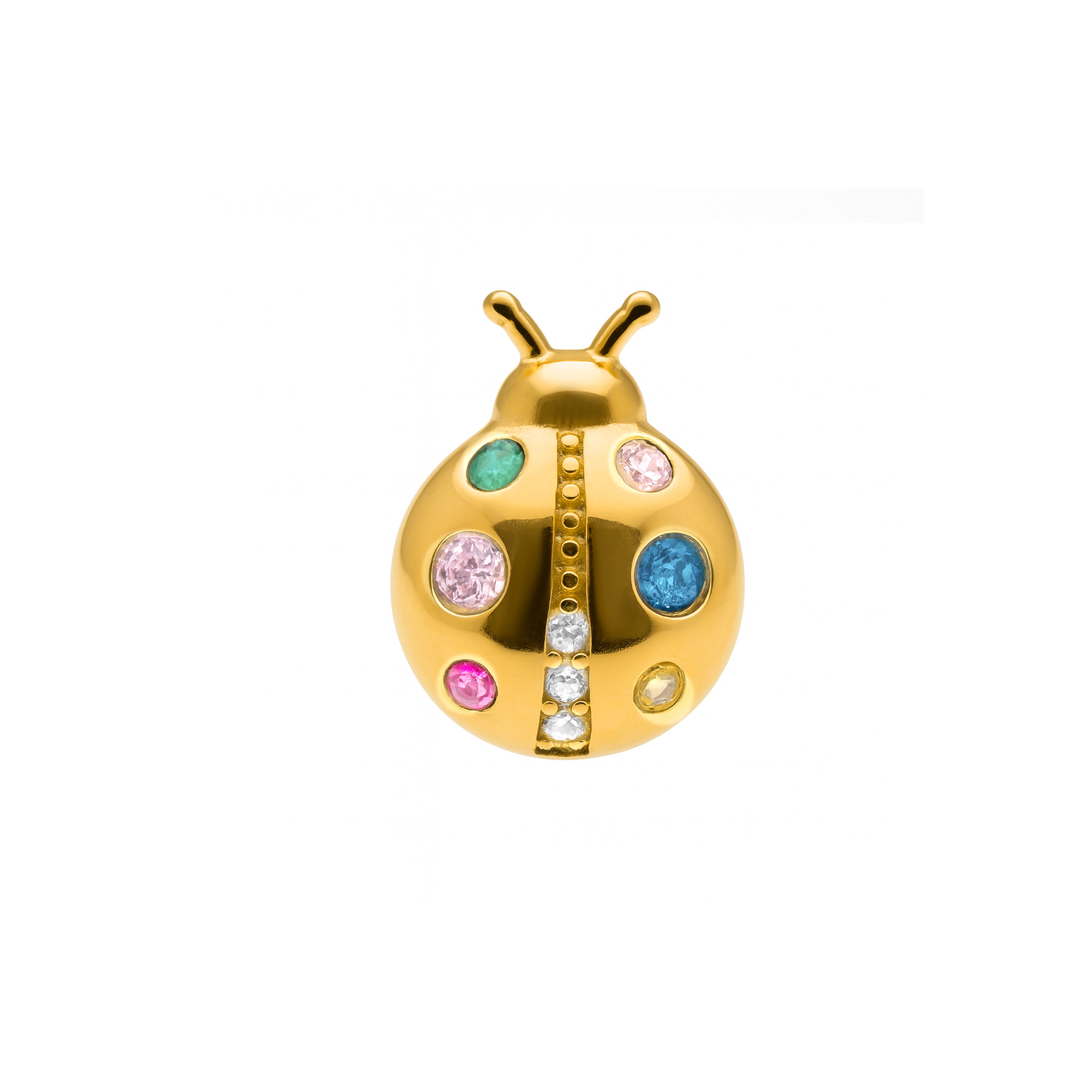 925 Sterling Silver Piercing with Multicolor Cubic Zirconia finished in 18k Yellow Gold - Nevo