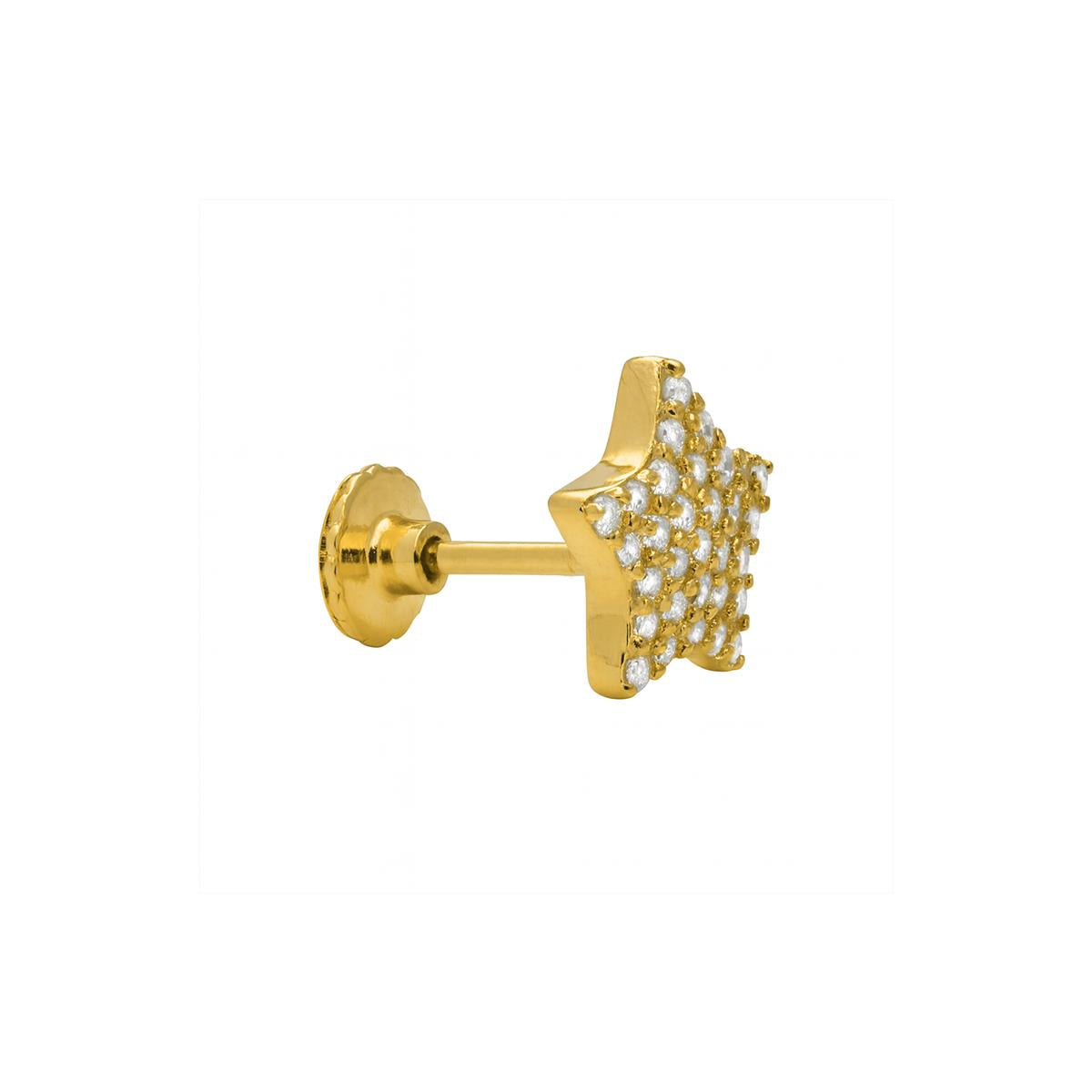 Piercing de Plata de Ley 925 y Circonita Brillante acabado en oro amarillo 18k - Barix