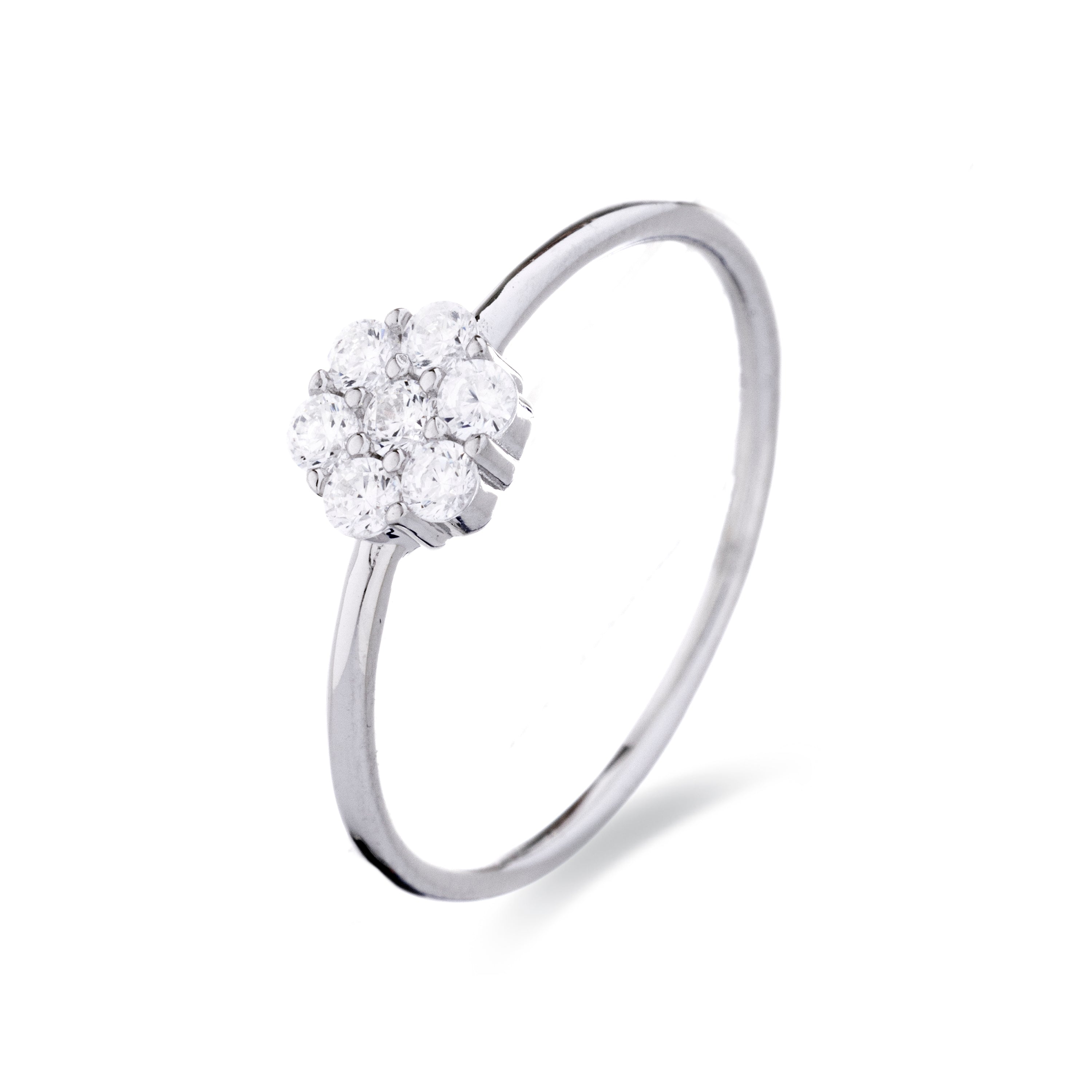 Anillo de Plata de Ley 925 con Circonita Brillante acabado en rodio - Tsein