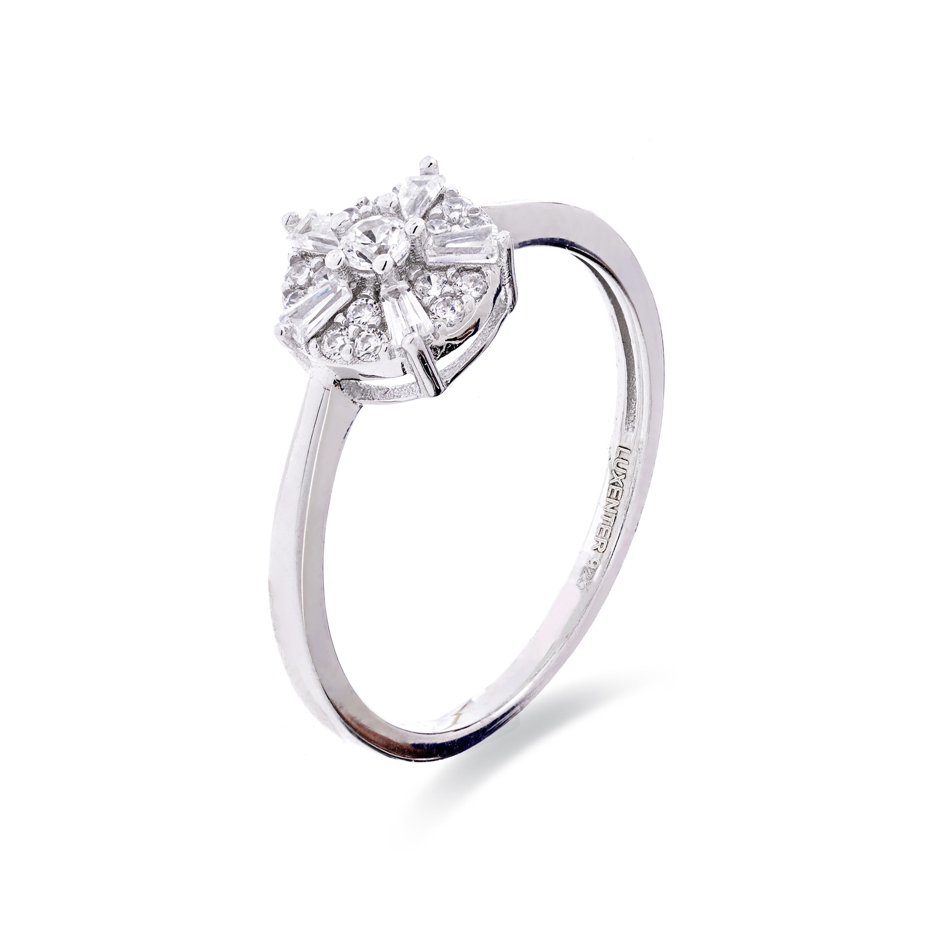 Bague en argent sterling 925 finition rhodiée - Nuse