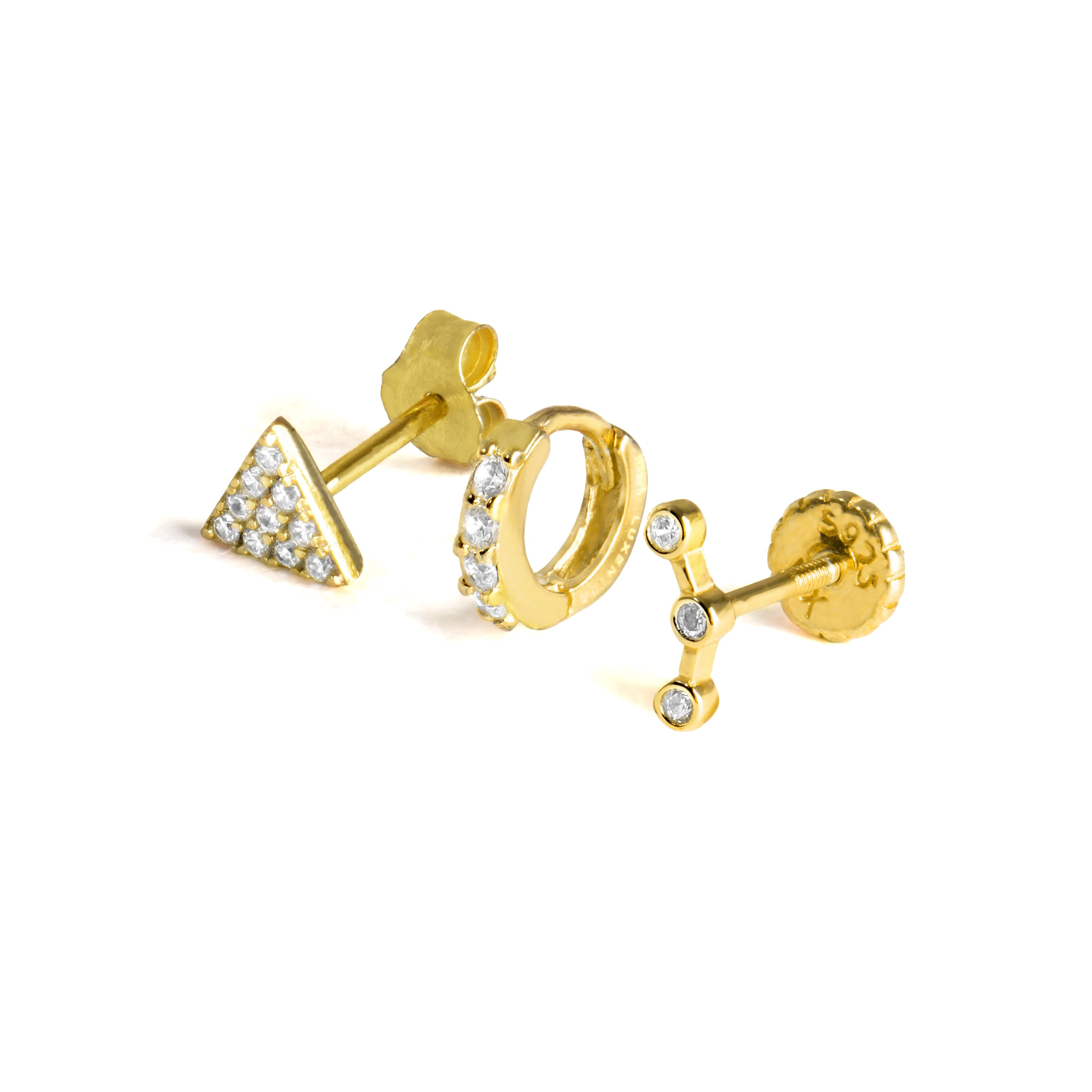 Set de Piercings Ansung, Qant y Calye de Plata de Ley 925