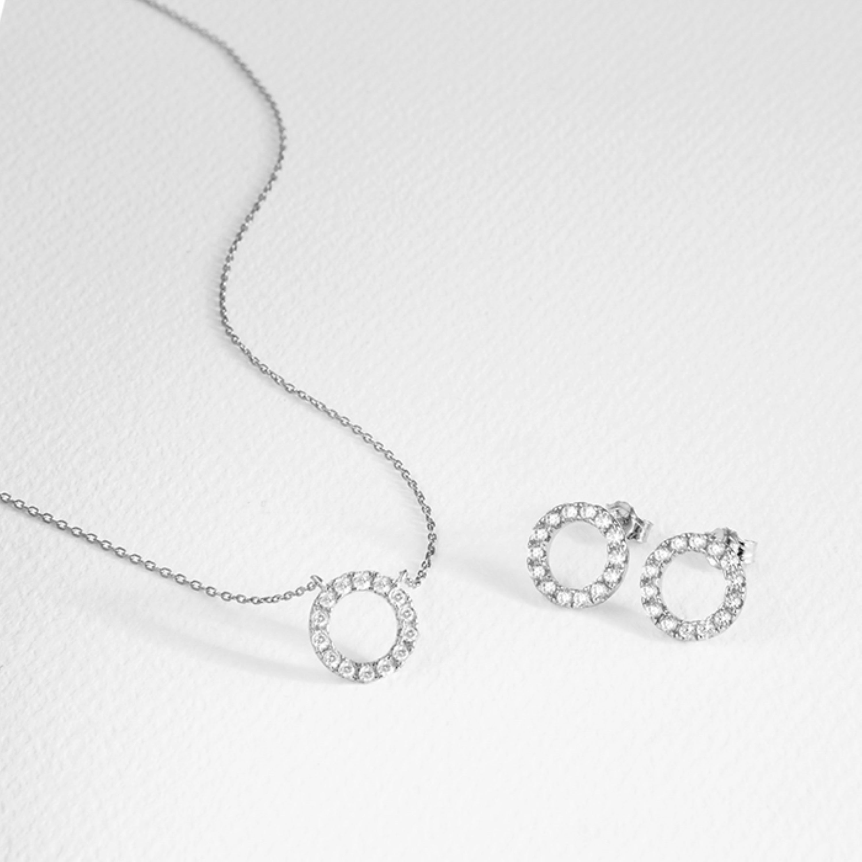 Conjuntos de Plata de Ley 925 con Circonita Brillante acabado en rodio - Machi