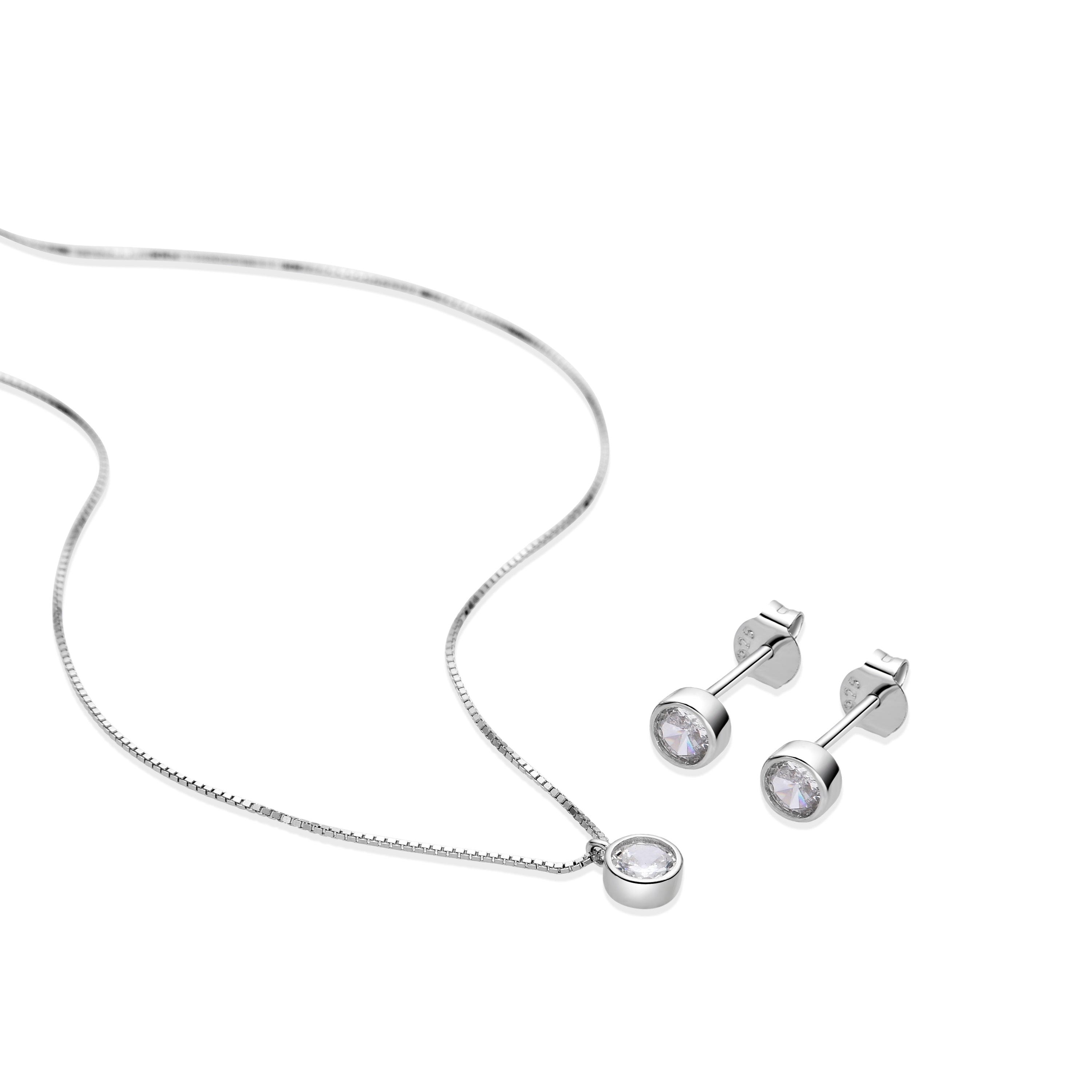 Set di Argento Sterling 925 con Zirconia Cubica finitura rodio - Tamat