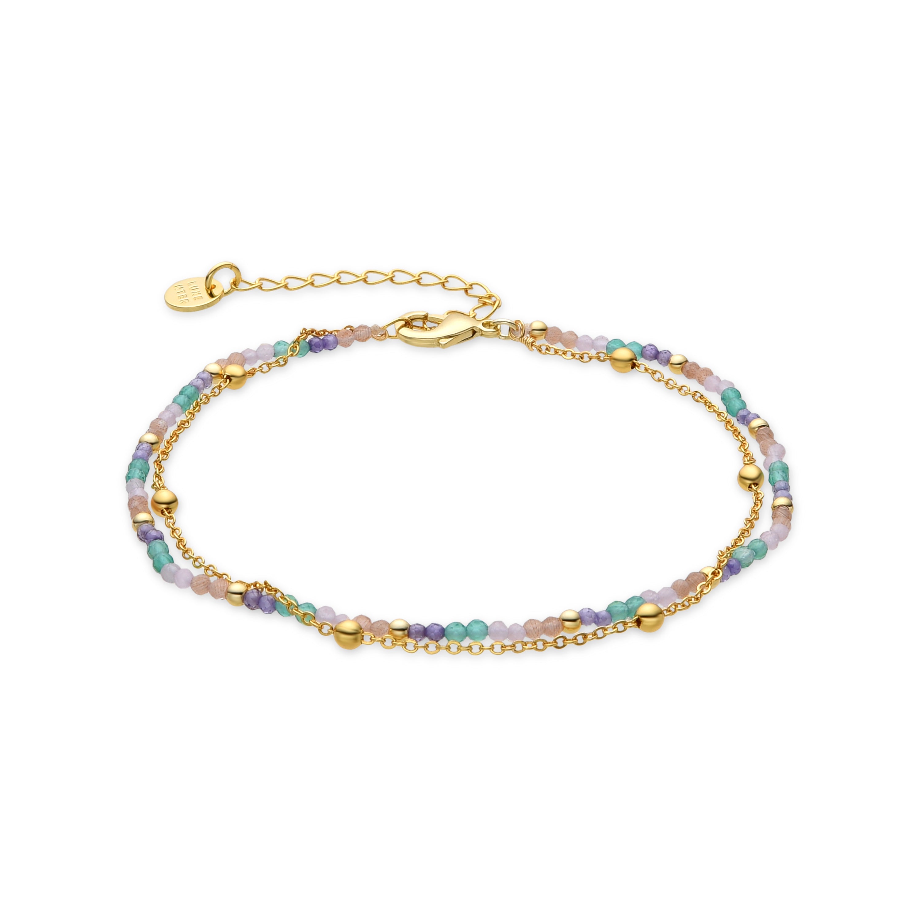 Bracelet avec cristal multicolore finition or 18K - Miwa