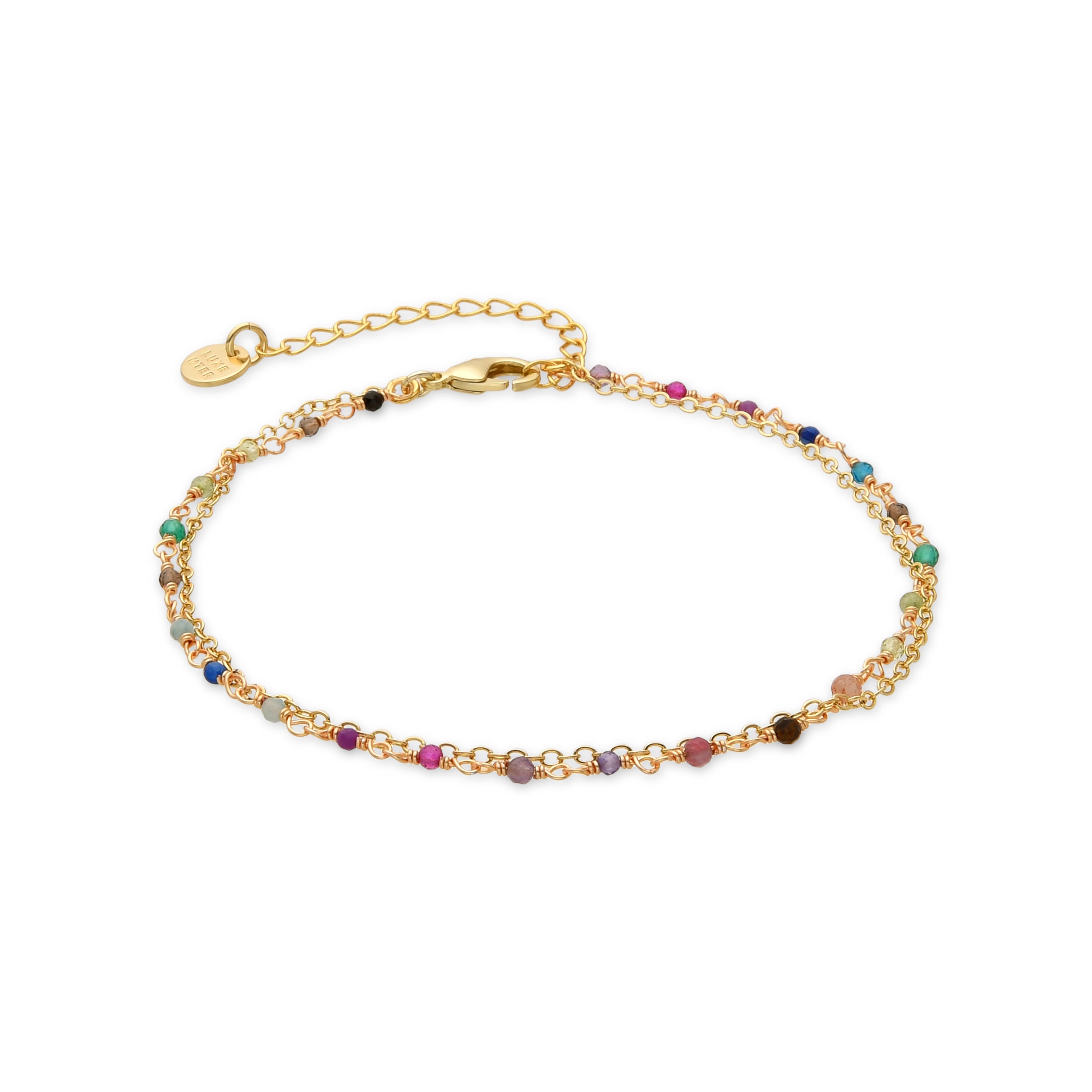 Multicolor Crystal Bracelet with 18K Gold Finish - Ulah