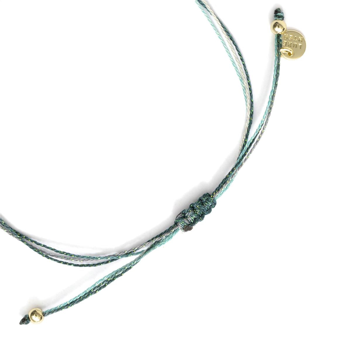 Fußkettchen aus Metalllegierung und dunkelgrünem Baumwollstoff mit Rhodium-Finish - Buawe