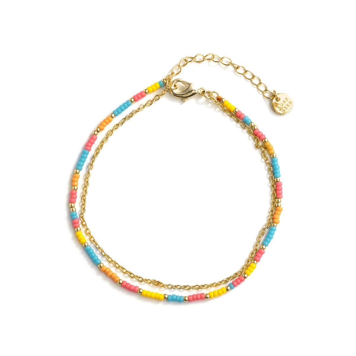 18k Yellow Gold Finished Yellow Crystal and Metal Alloy Ankle Bracelet - Zasau