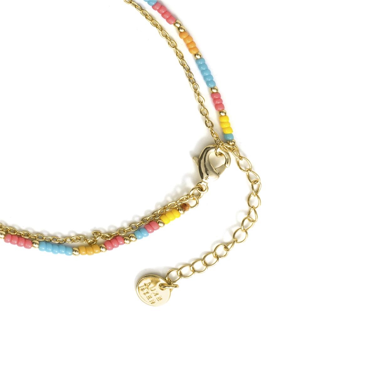 18k Yellow Gold Finished Yellow Crystal and Metal Alloy Ankle Bracelet - Zasau