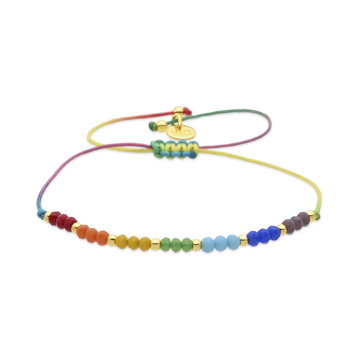 18k Yellow Gold Finished Multicolor Metal Alloy and Crystal Anklet - Ophus
