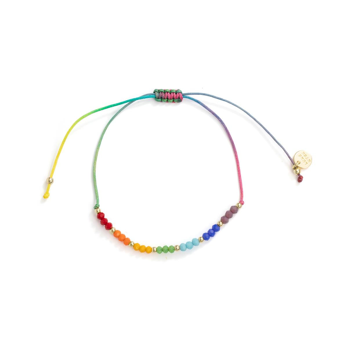 18k Yellow Gold Finished Multicolor Metal Alloy and Crystal Anklet - Ophus