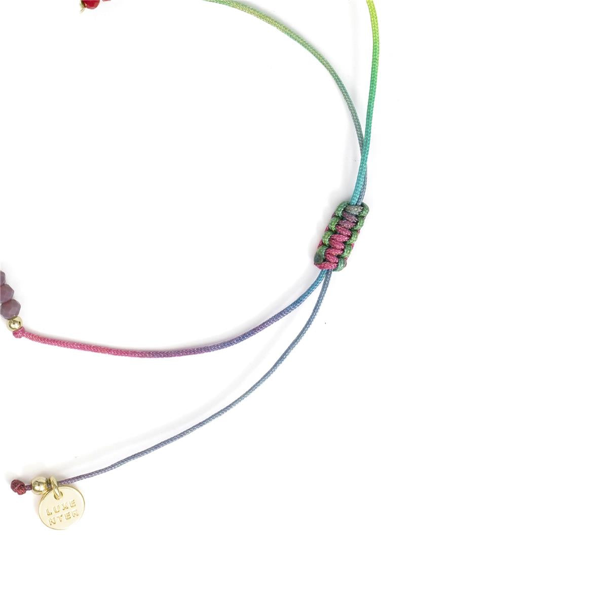 18k Yellow Gold Finished Multicolor Metal Alloy and Crystal Anklet - Ophus