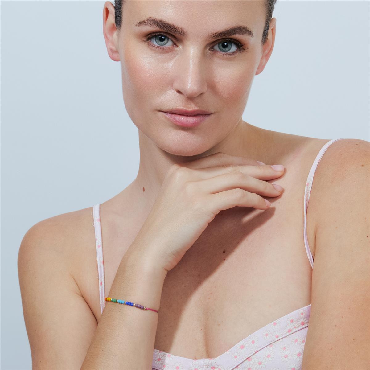 18k Yellow Gold Finished Multicolor Metal Alloy and Crystal Anklet - Ophus