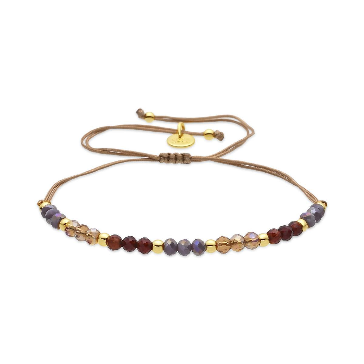 18k Yellow Gold Finished Gray Metal Alloy and Crystal Ankle Bracelet - Ophus