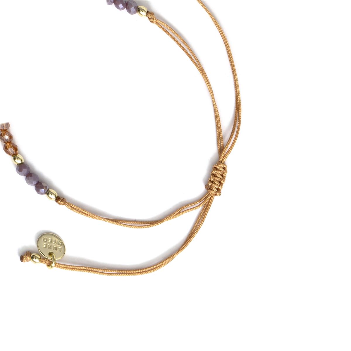 18k Yellow Gold Finished Gray Metal Alloy and Crystal Ankle Bracelet - Ophus
