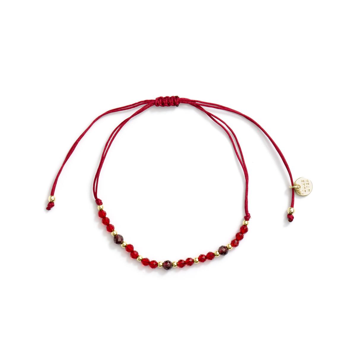 18k Yellow Gold Finished Metal Alloy and Red Crystal Ankle Bracelet - Itnej
