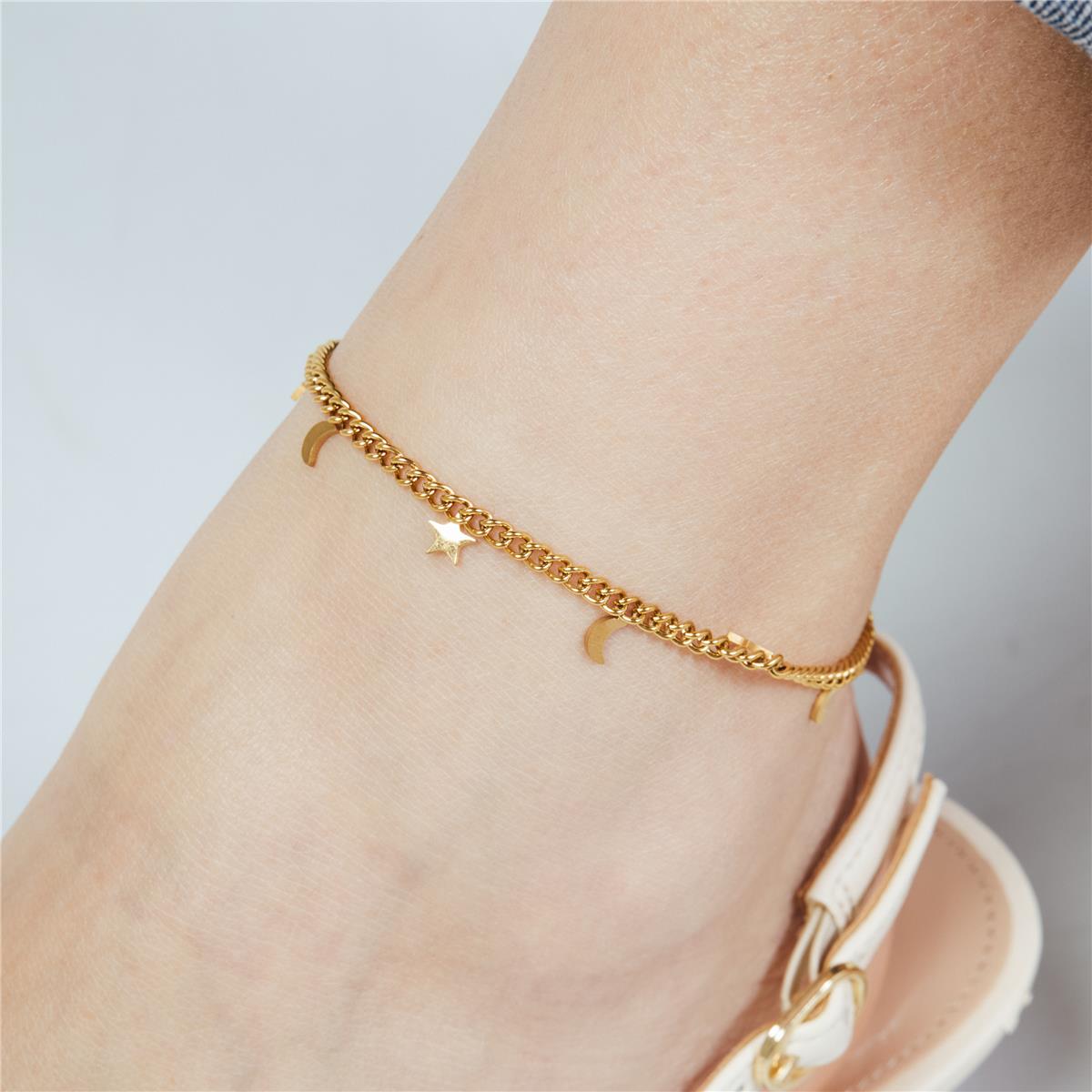 Fußkettchen mit 18 Karat Gelbgold-Finish - Lahio