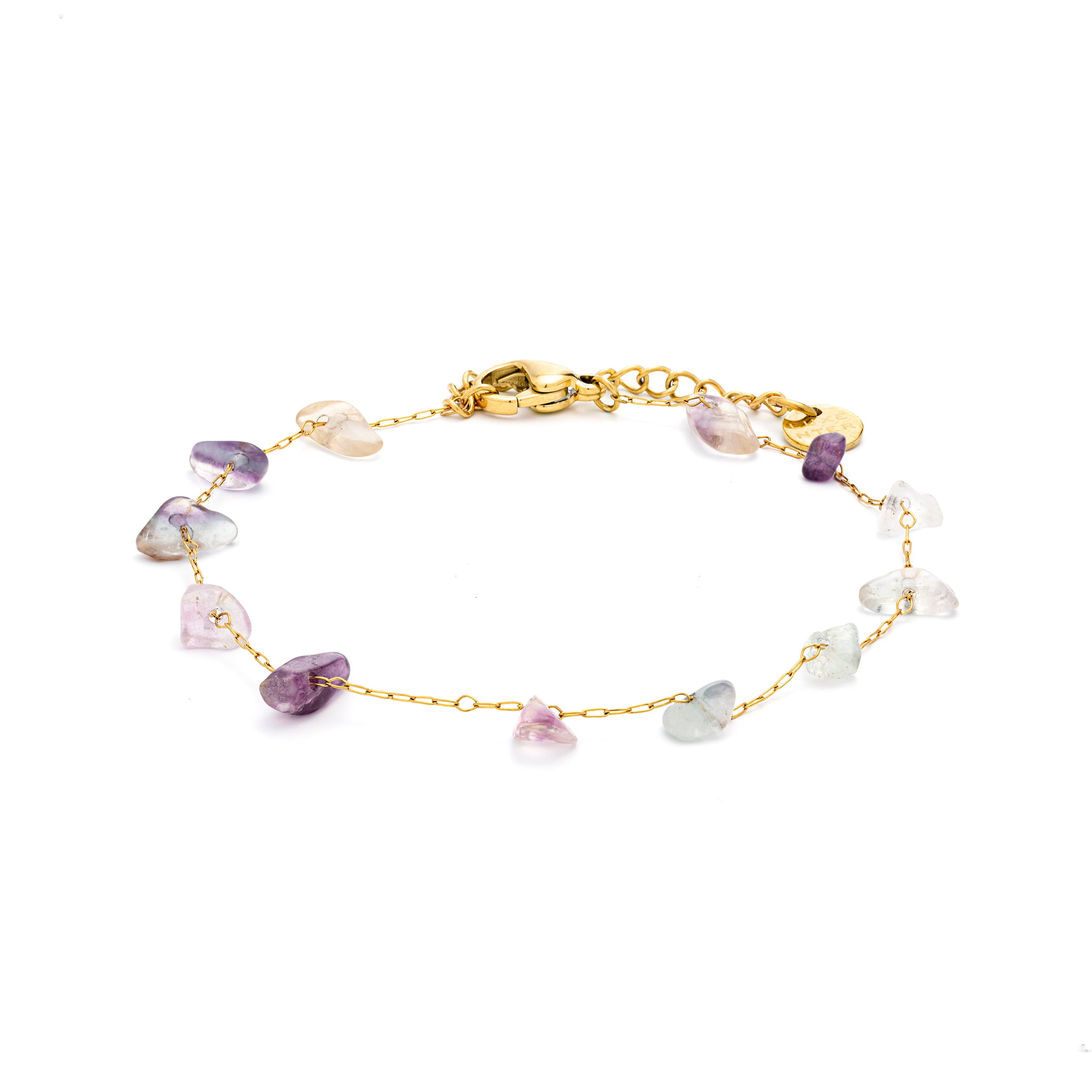 Pulsera de Multicolor Piedra Natural acabada en oro amarillo 18K - Bidain