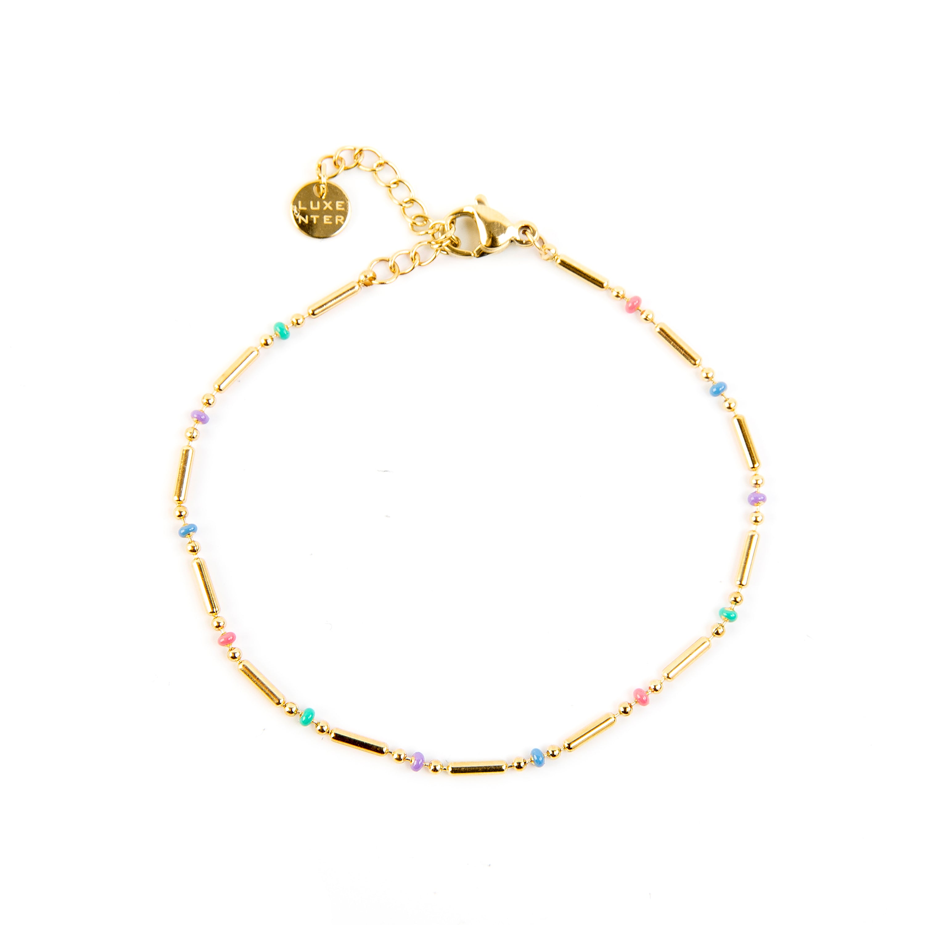 Multicolor Crystal Bracelet finished in 18K yellow gold - Ukdra