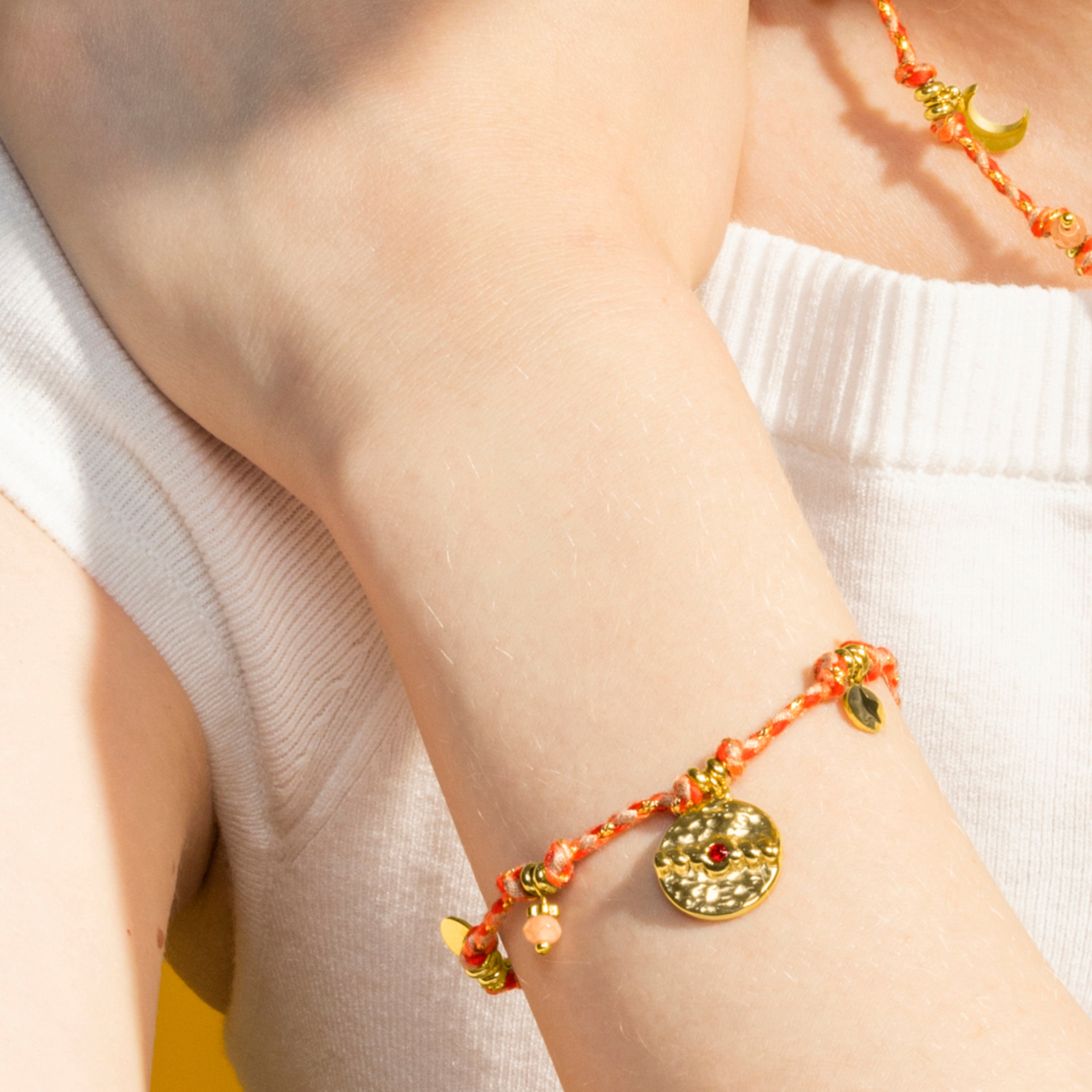 Armband mit rotem Kristall, 18k Gold-Finish - Liskel