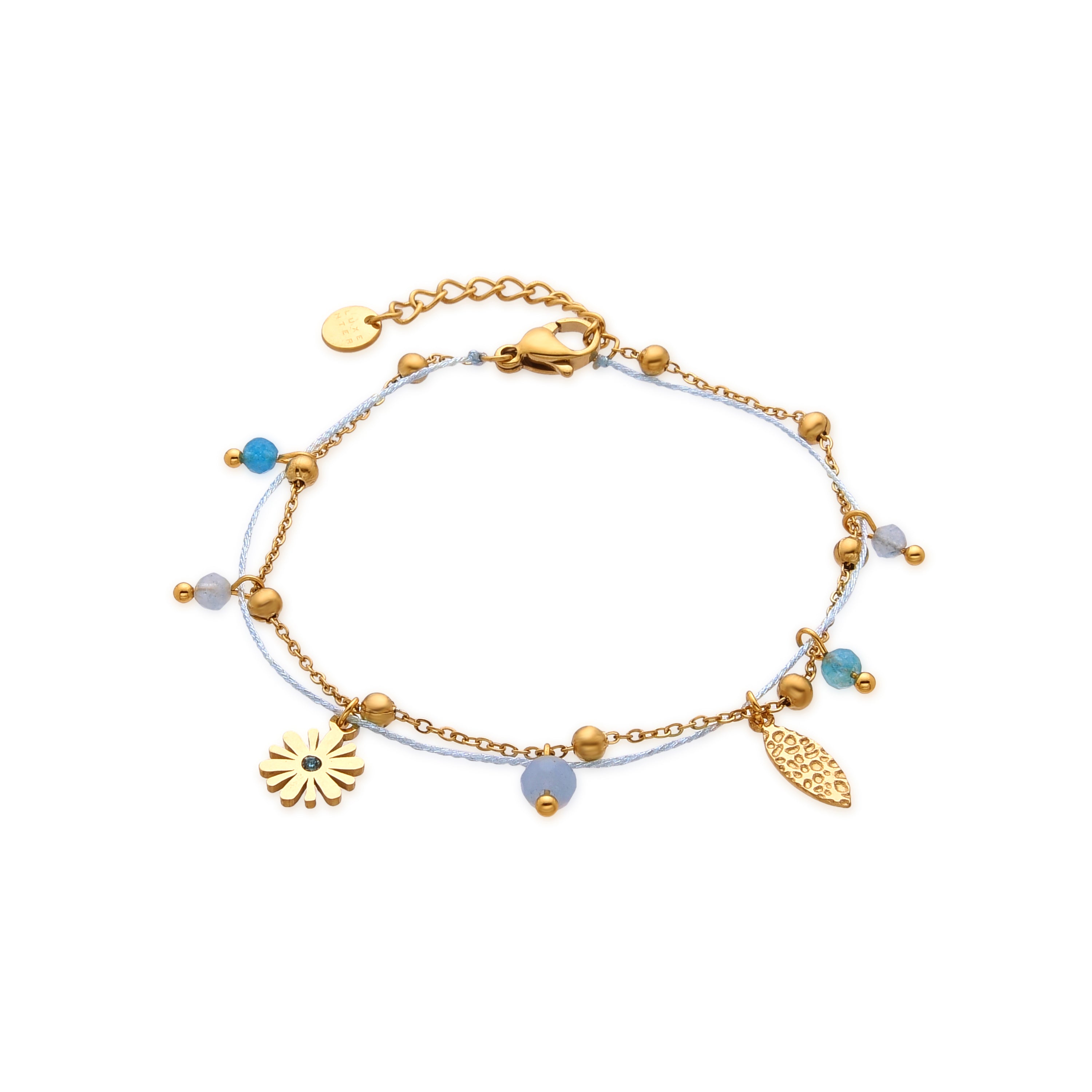 Bracelet with Dark Blue Crystal finished in 18k gold - Thase