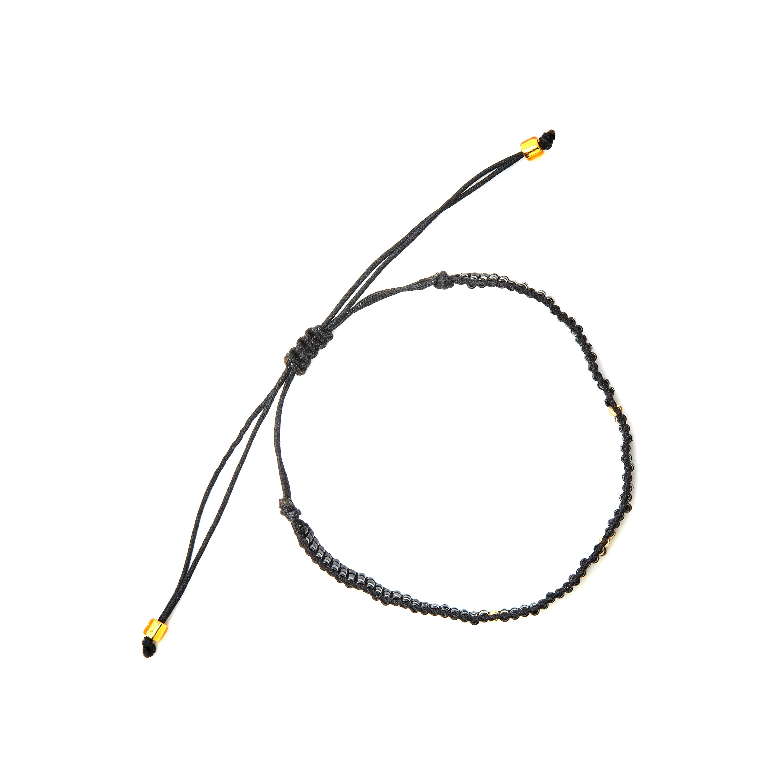 Pulsera con Cristal Negro acabado oro 18k - Sagruk