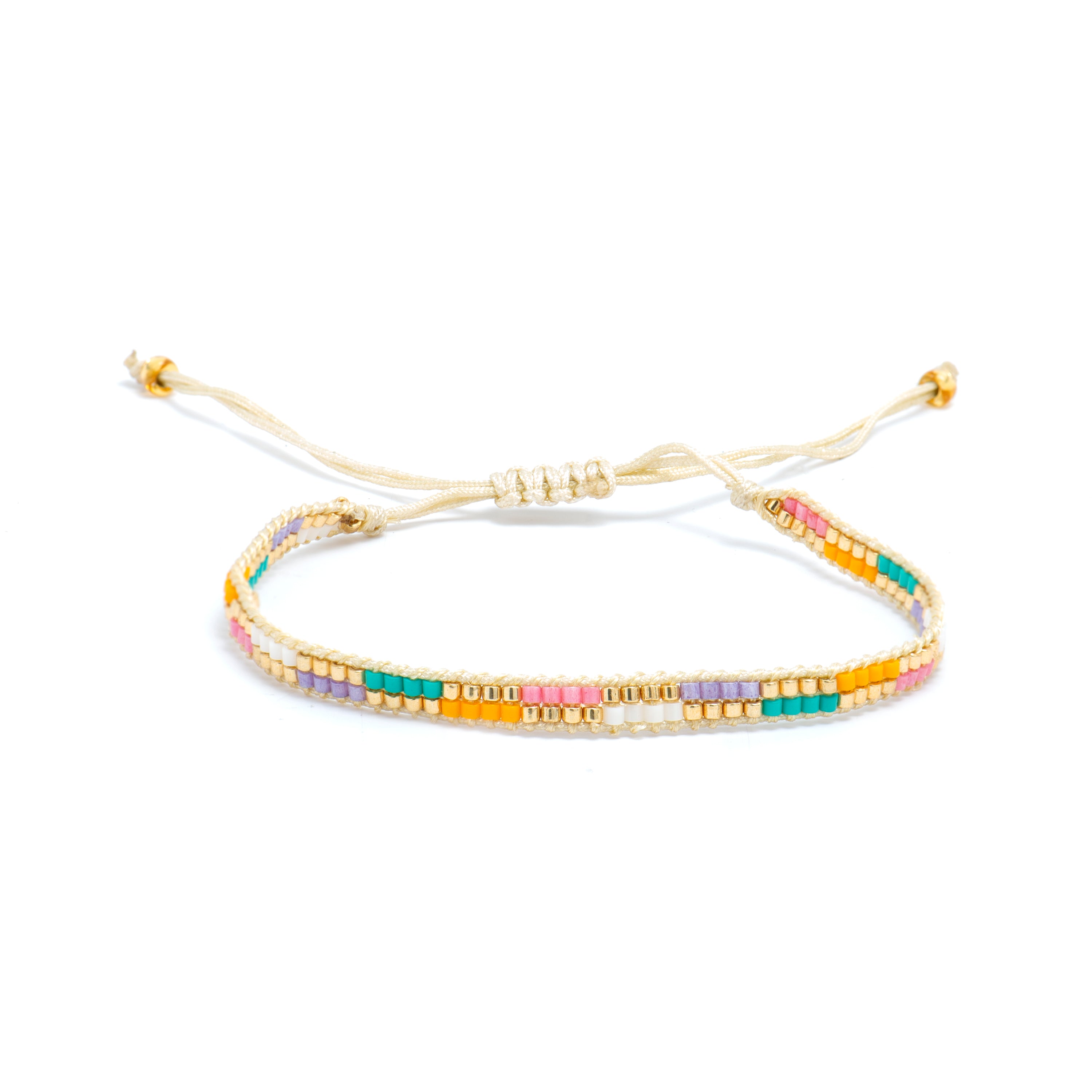 Pulsera con Cristal Multicolor acabado oro 18k - Anlako