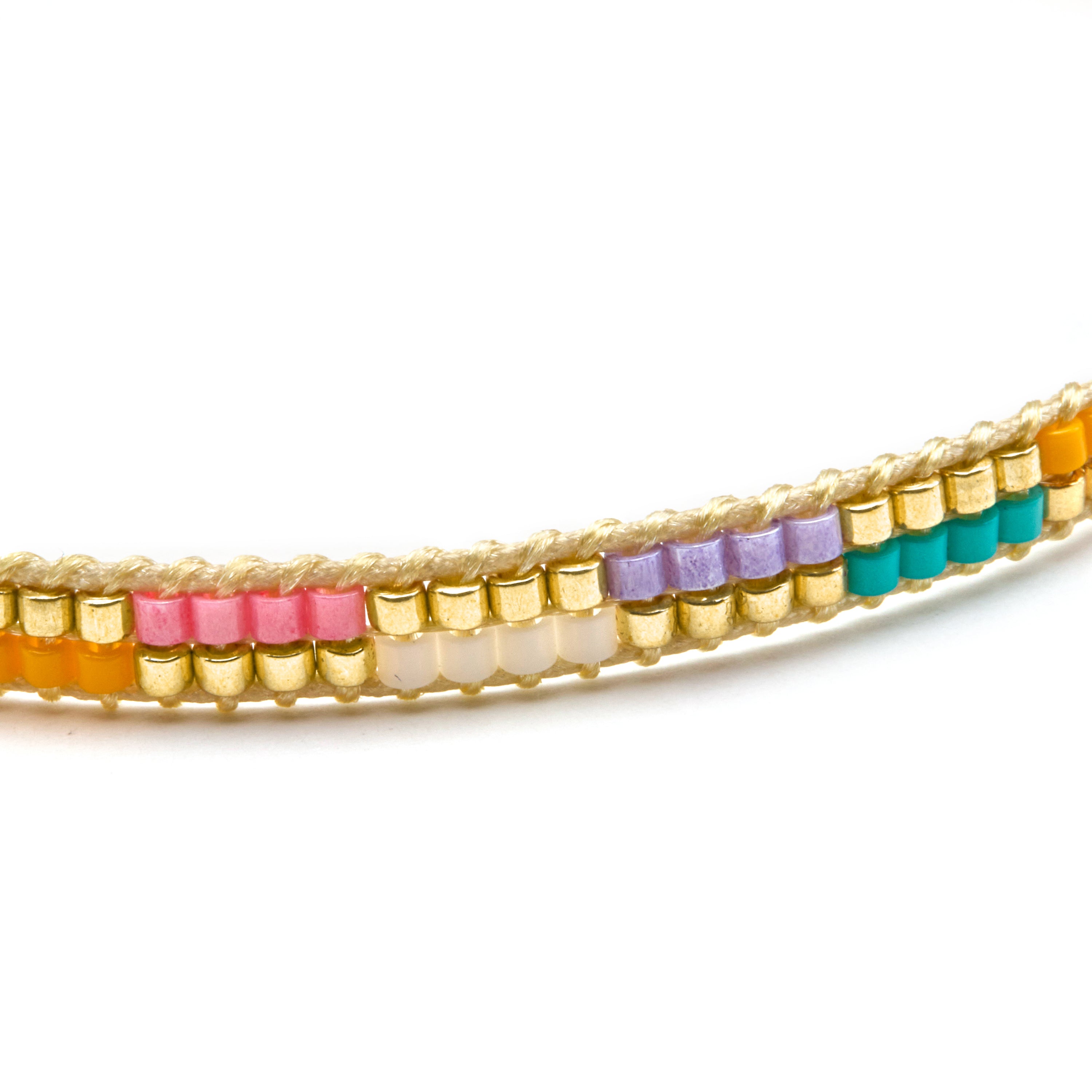 Pulsera con Cristal Multicolor acabado oro 18k - Anlako