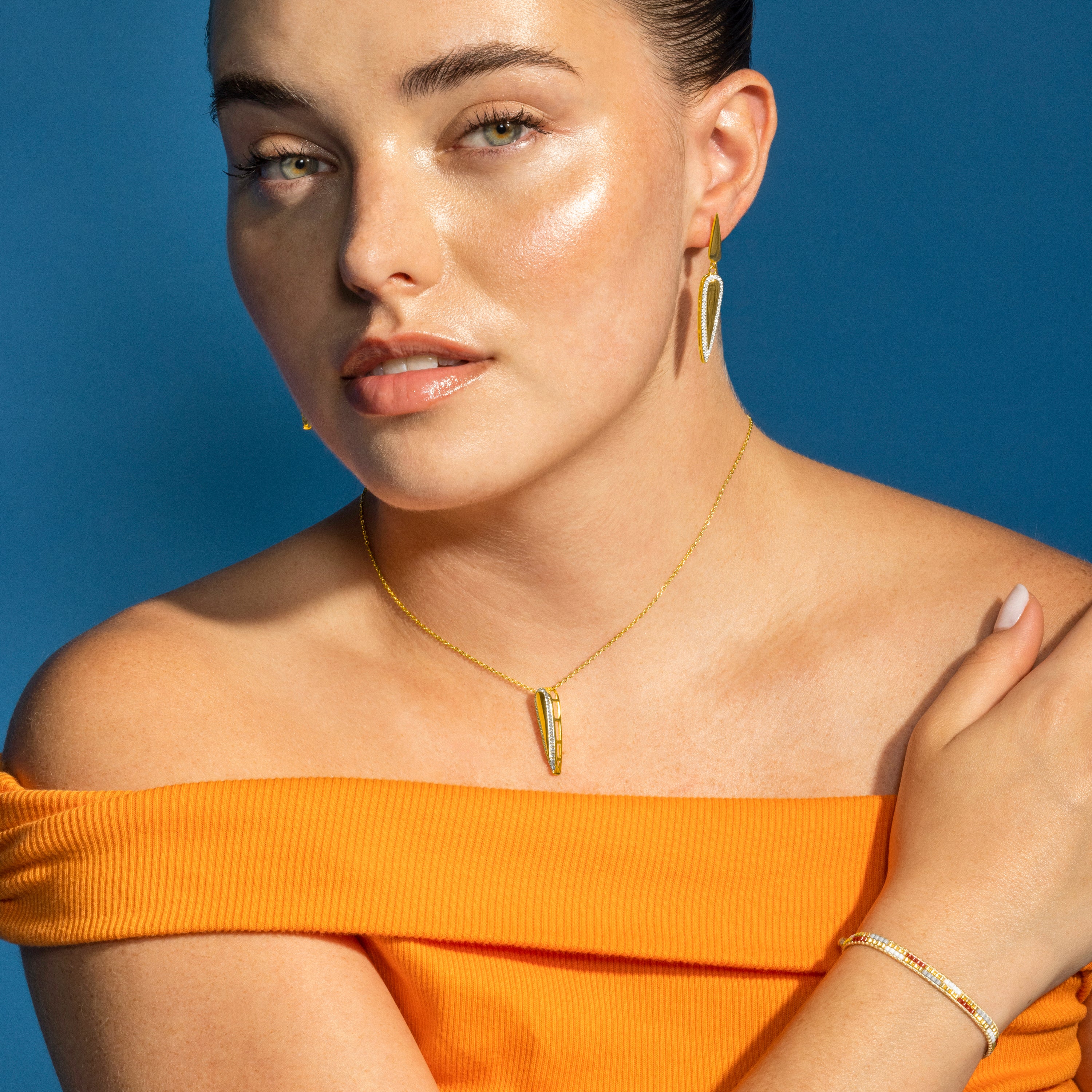 Armband mit mehrfarbigem Kristall, 18k Gold-Finish - Anlako