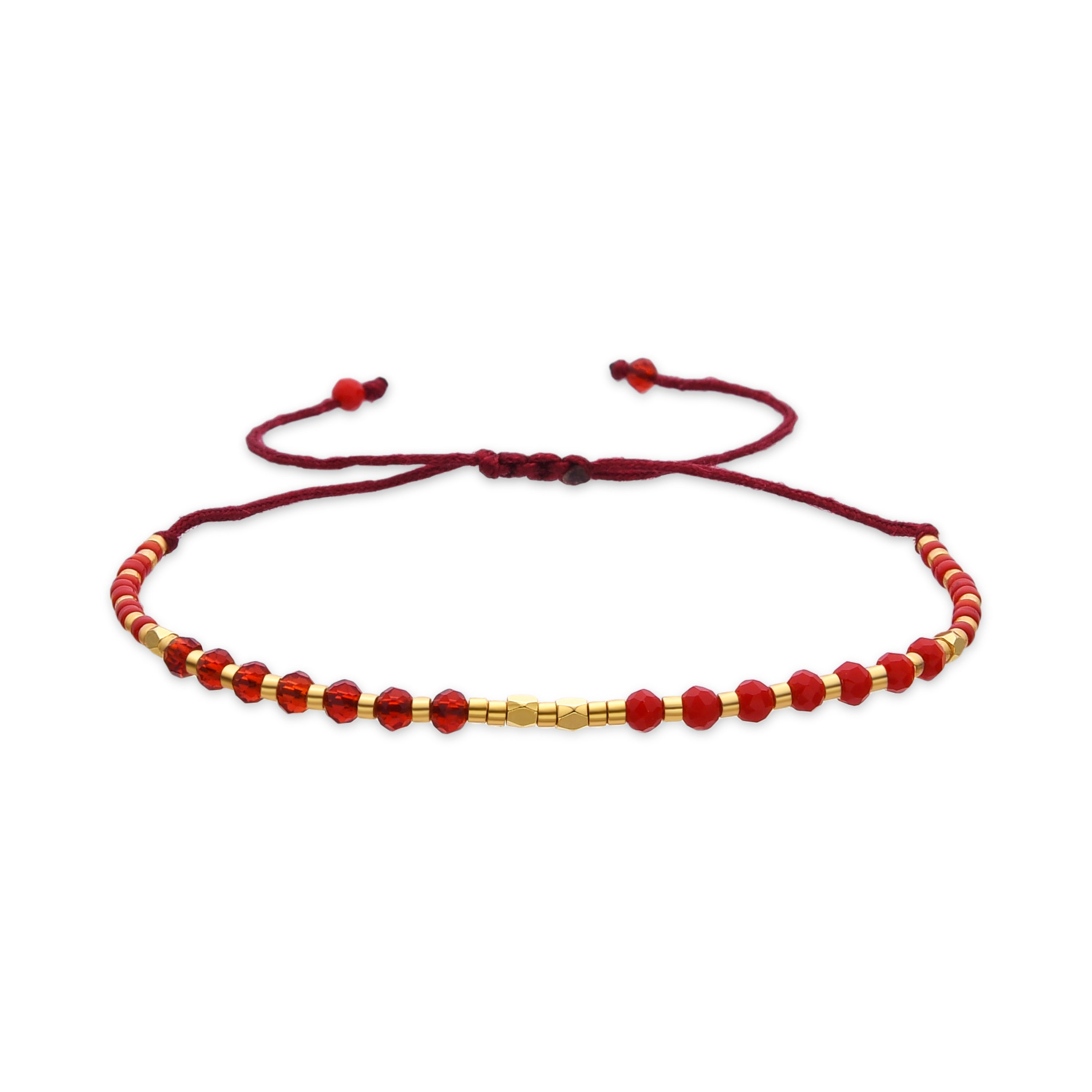 Bracelet with Red Crystal finished in 18k gold - Anlako