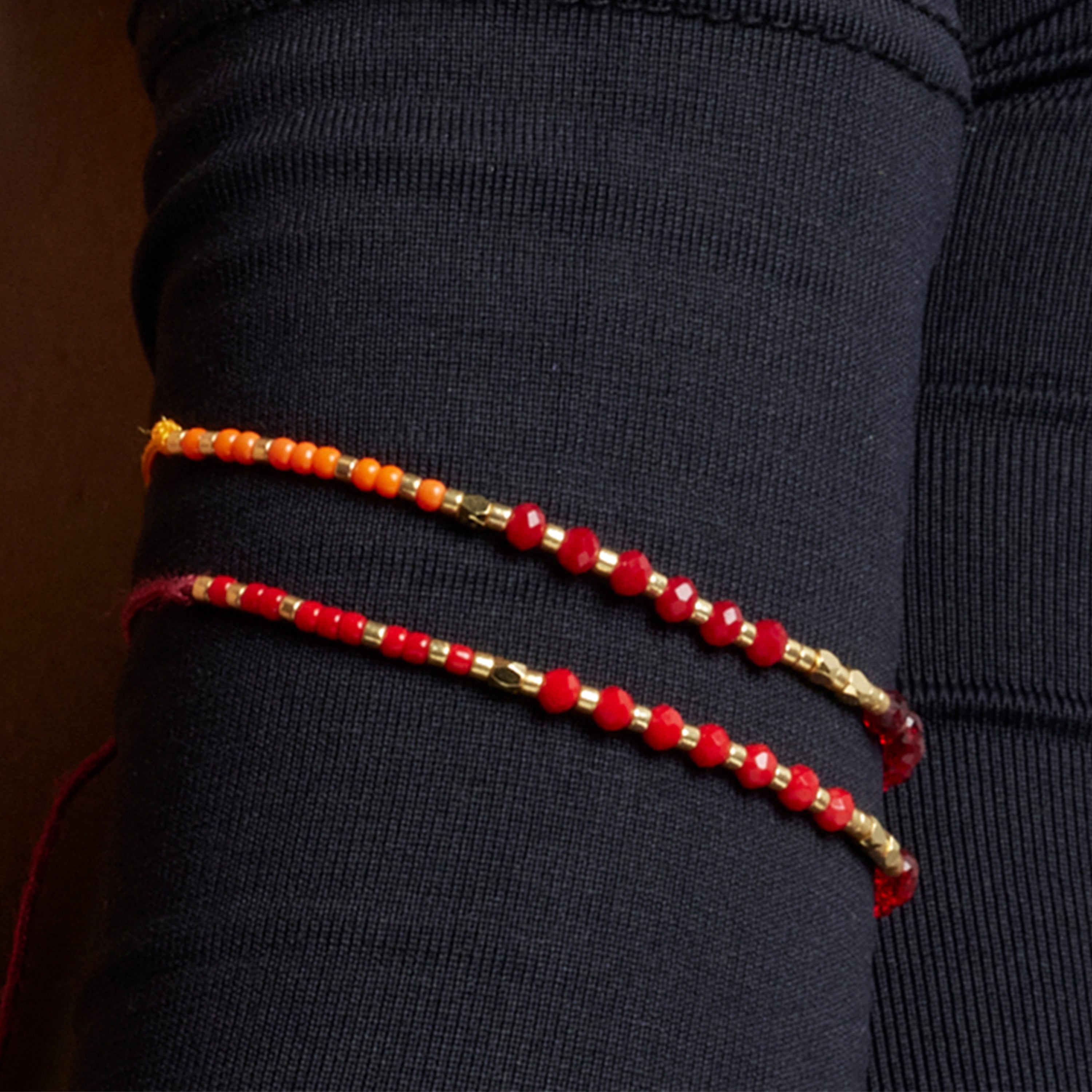 Bracelet avec cristal orange finition or 18k - Anlako