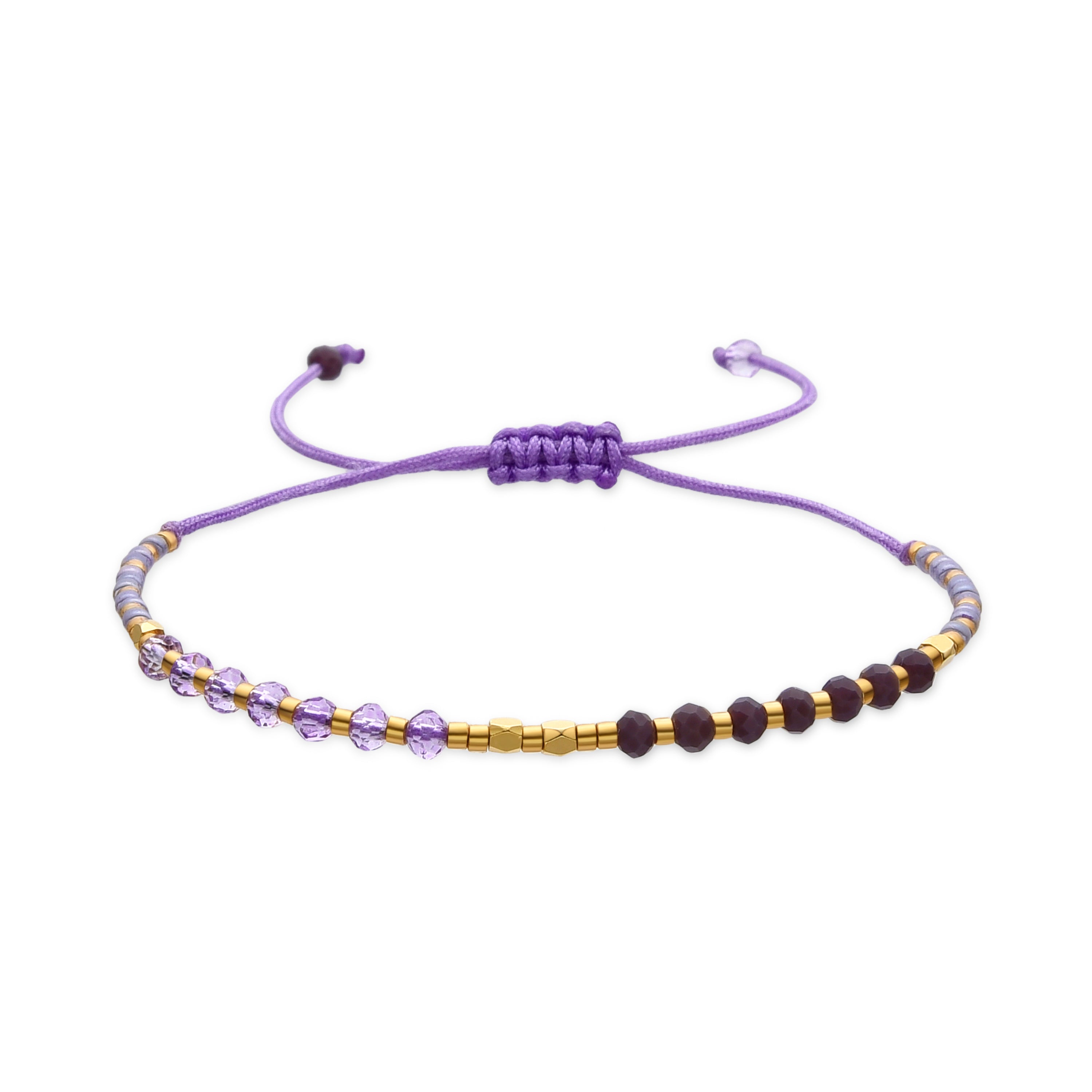 Armband mit lila Kristall, 18 Karat Gold-Finish - Anlako