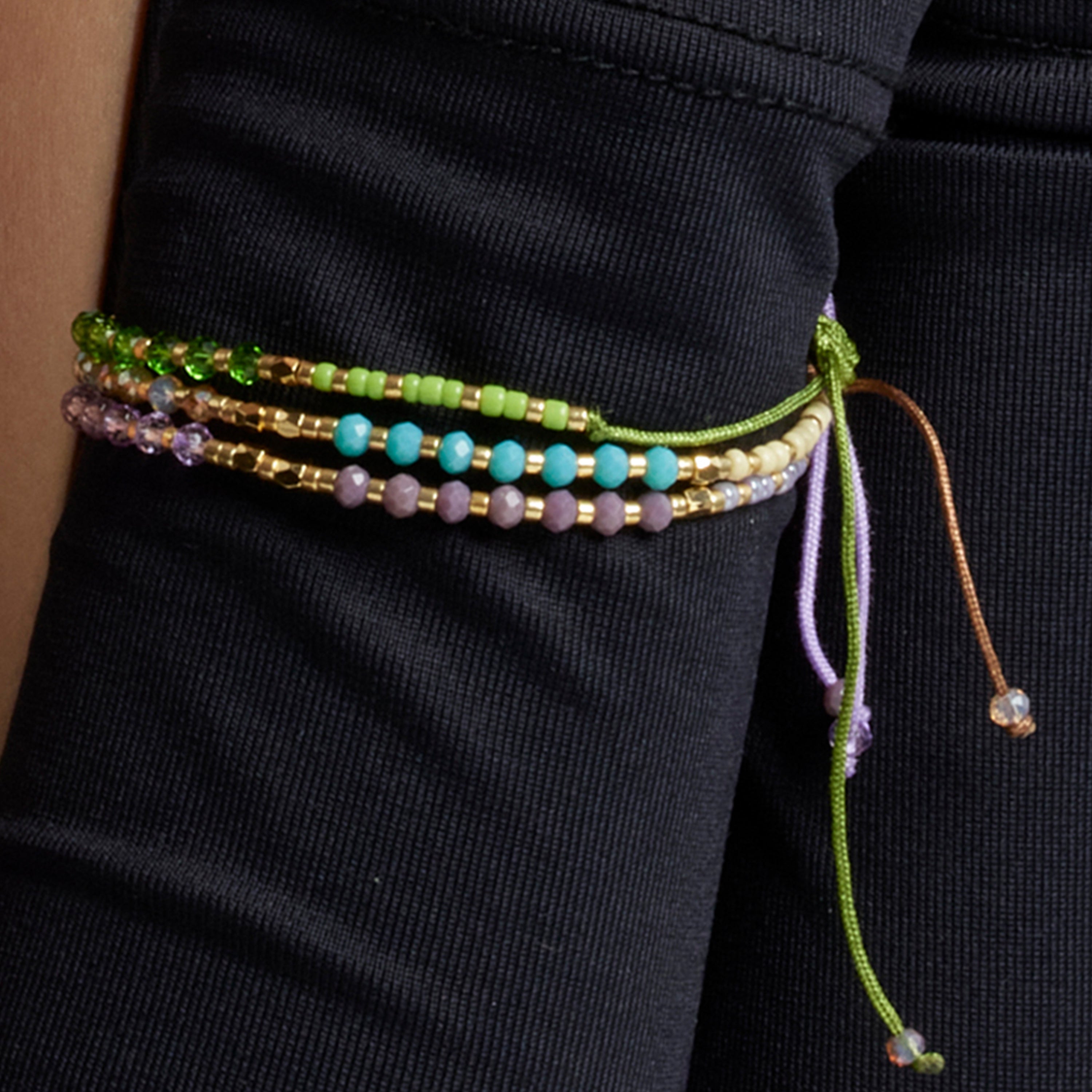 Pulsera con Cristal Verde acabado oro 18k - Anlako