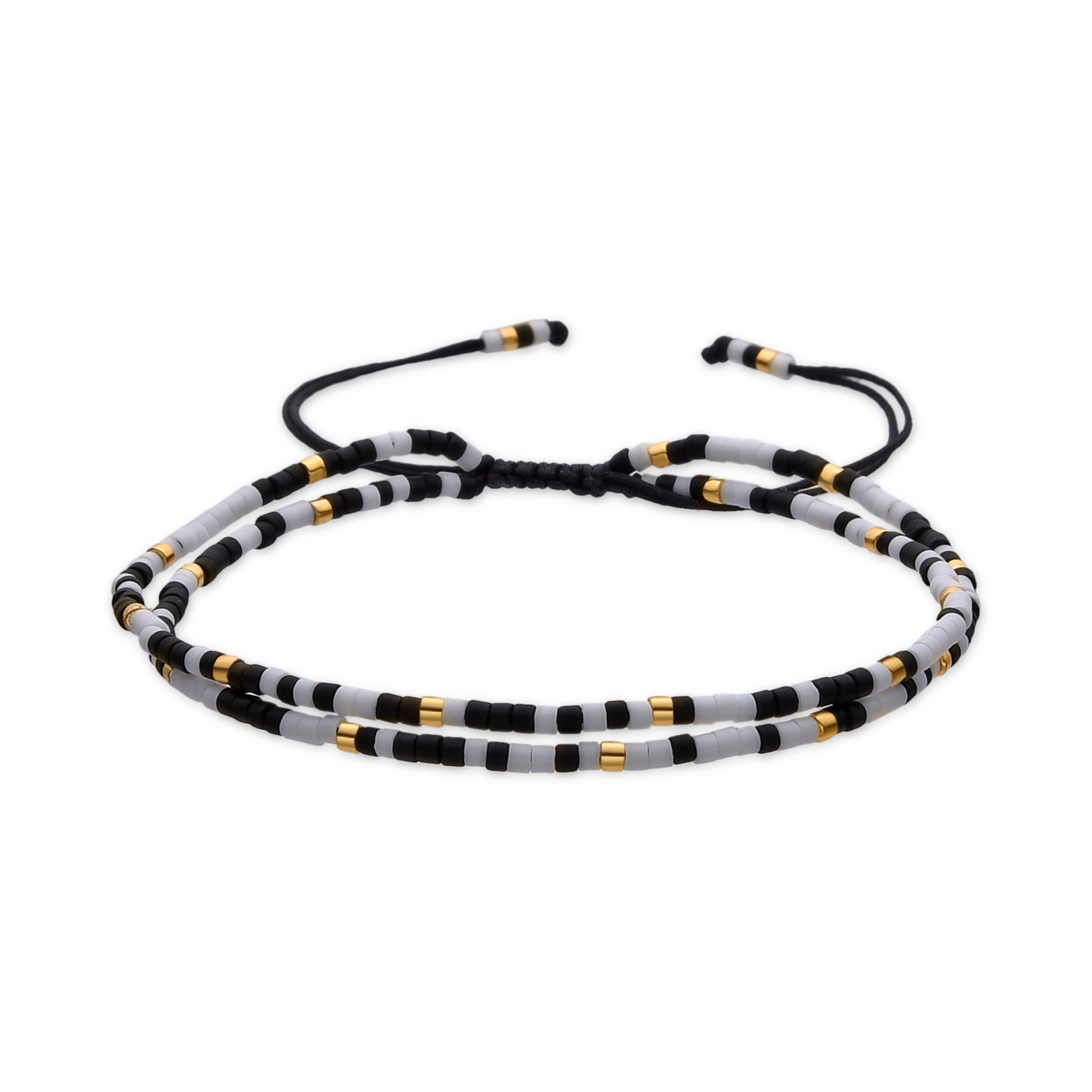 Pulsera con Cristal Negro acabado oro 18k - Furie